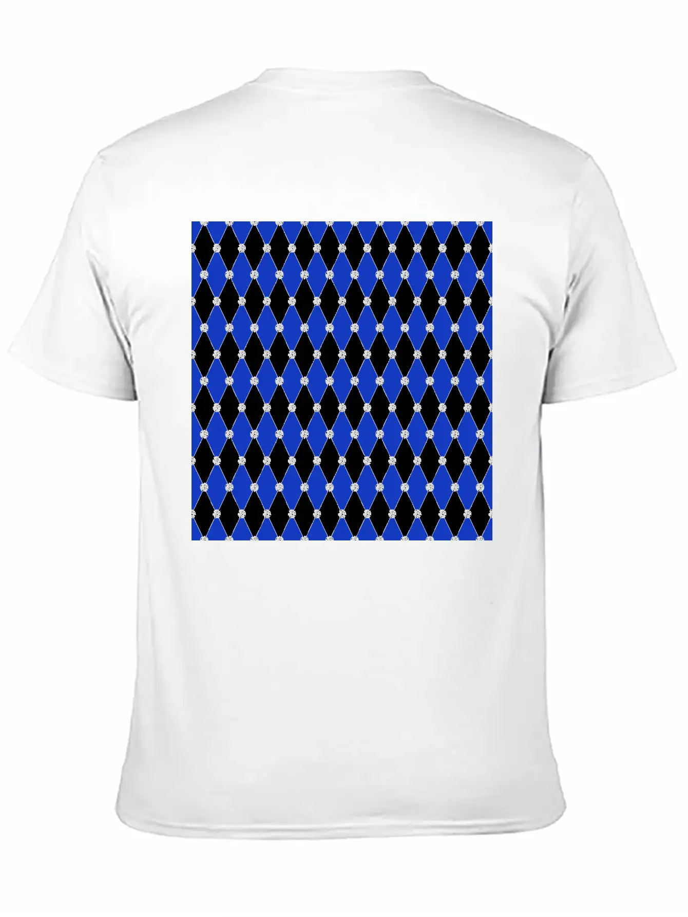 Harlequin Blue Diamond Geometric Forms Rhombus Unisex Casual T-Shirt – Clean Design For Daily Comfort