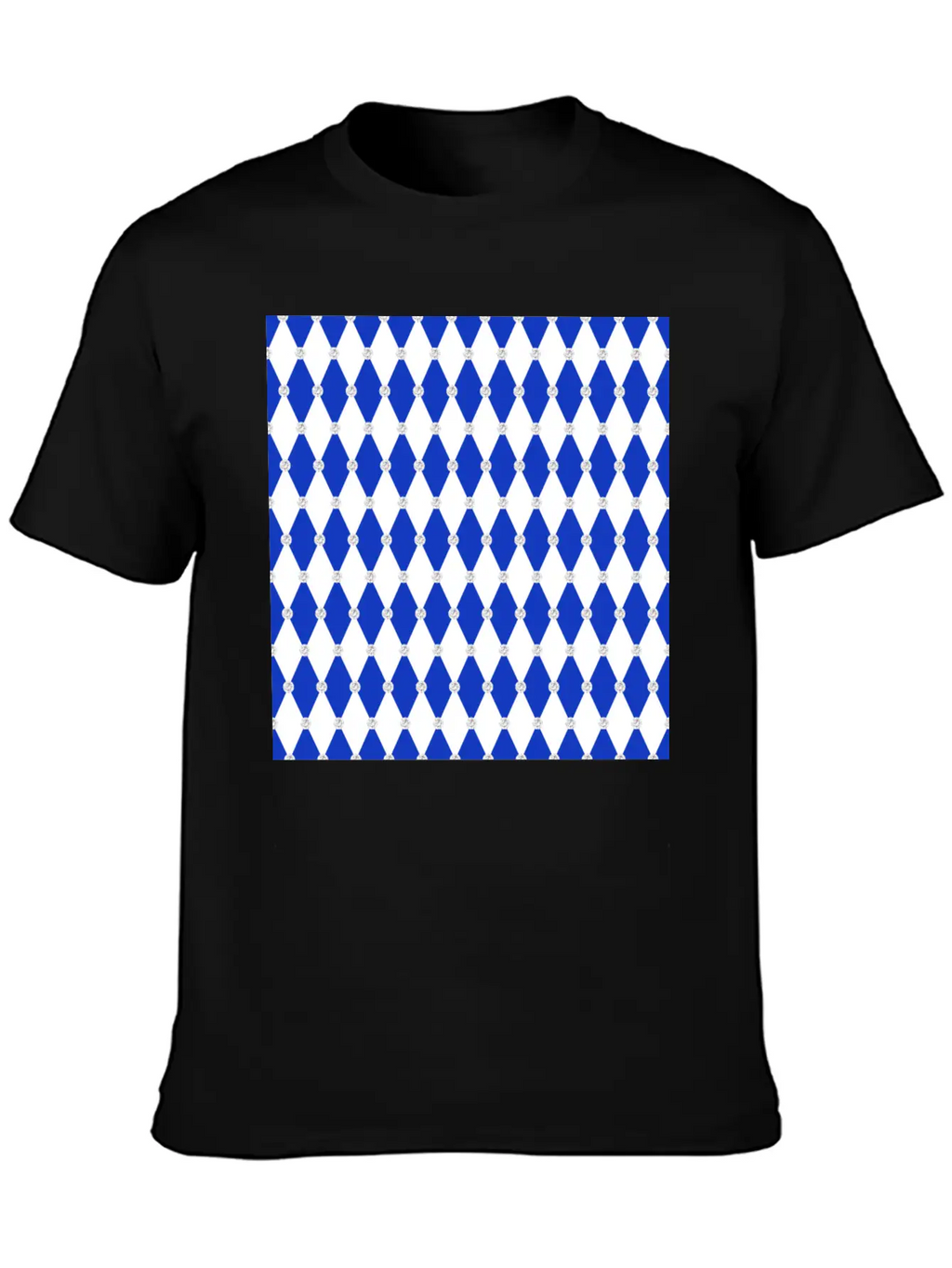 Harlequin Blue Diamond Geometric Forms Rhombus Unisex Casual T-Shirt – Clean Design For Daily Comfort