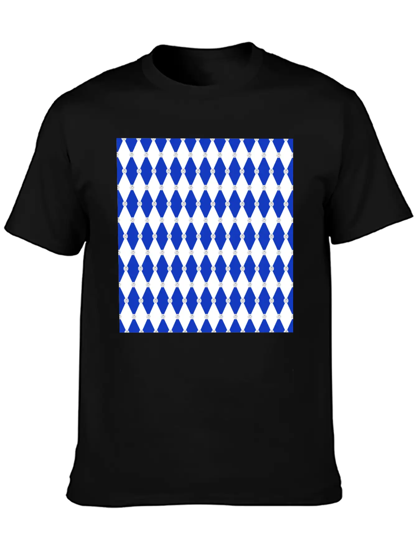 Harlequin Blue Diamond Geometric Forms Rhombus Unisex Casual T-Shirt – Clean Design For Daily Comfort