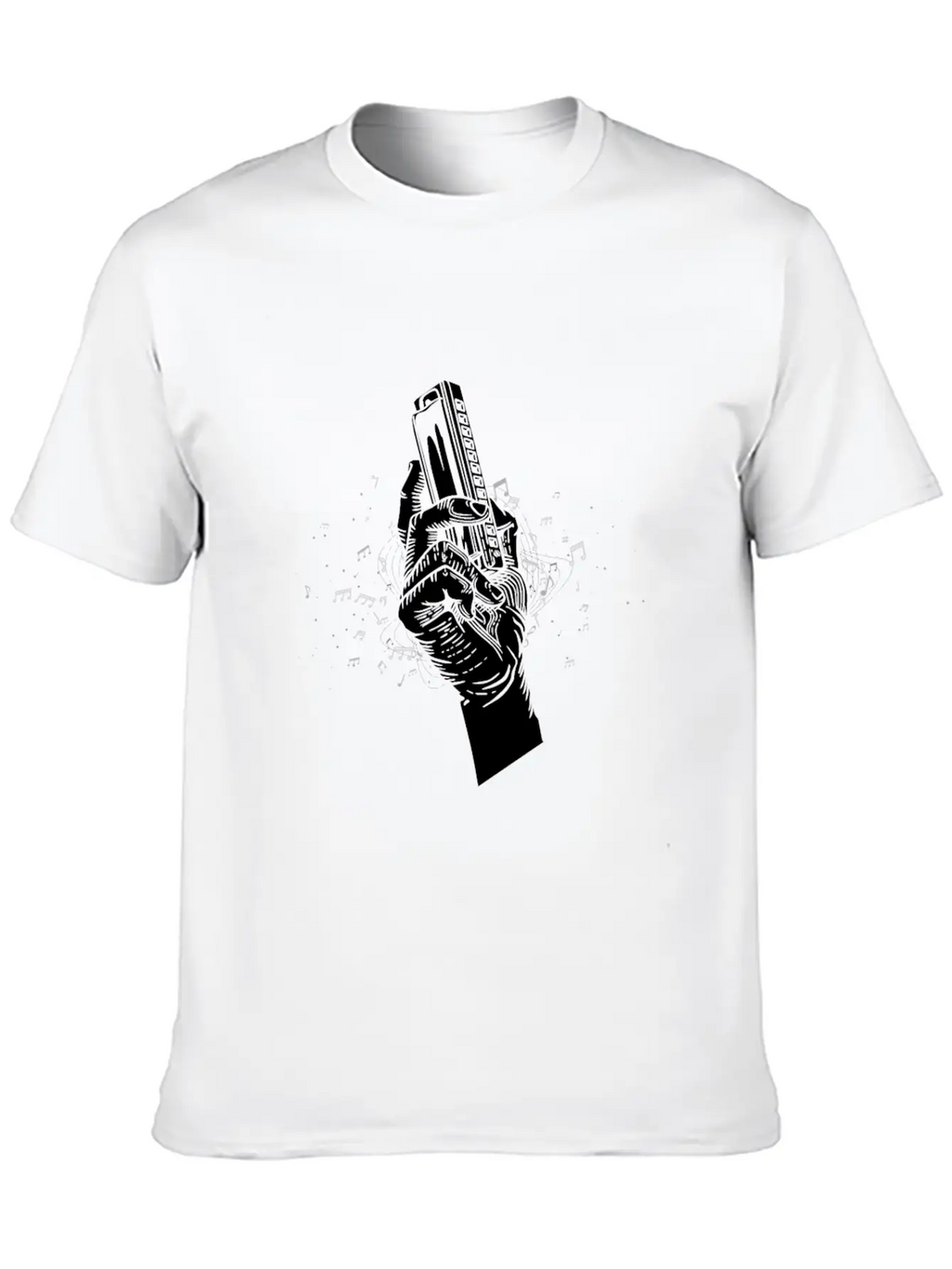 Harmonica Blues Mouth Organ Acoustic Instrument Breathable Soft Cotton T-Shirt – Timeless Casual Look