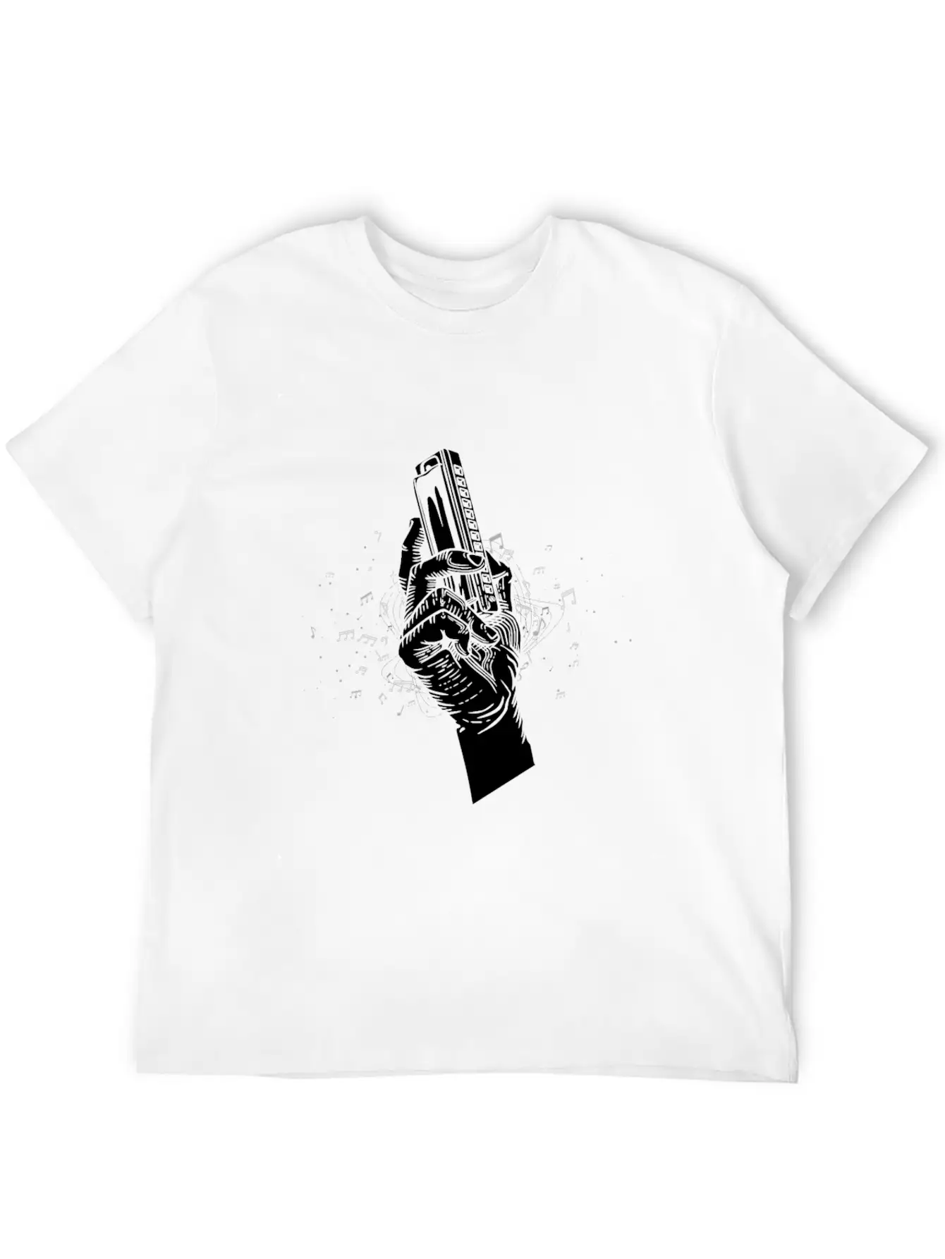Harmonica Blues Mouth Organ Acoustic Instrument Breathable Soft Cotton T-Shirt – Timeless Casual Look