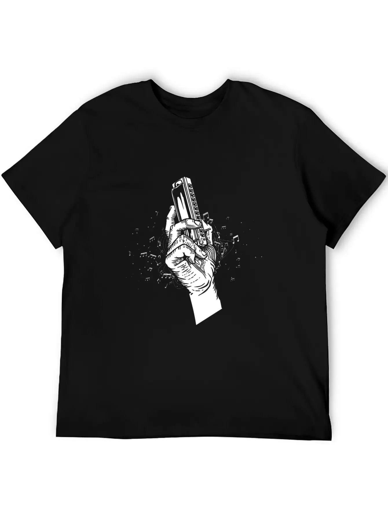 Harmonica Blues Mouth Organ Acoustic Instrument Breathable Soft Cotton T-Shirt – Timeless Casual Look