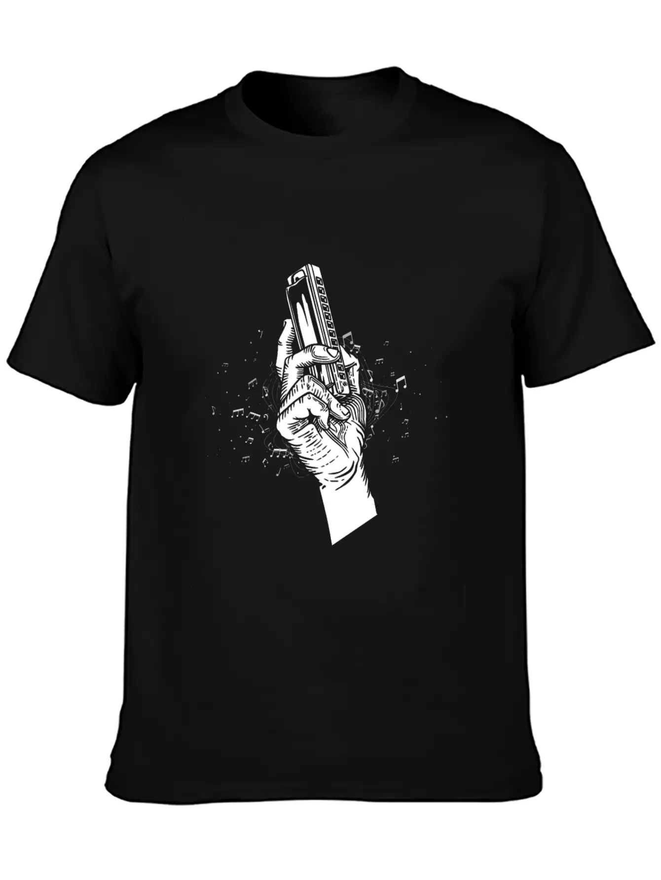 Harmonica Blues Mouth Organ Acoustic Instrument Breathable Soft Cotton T-Shirt – Timeless Casual Look