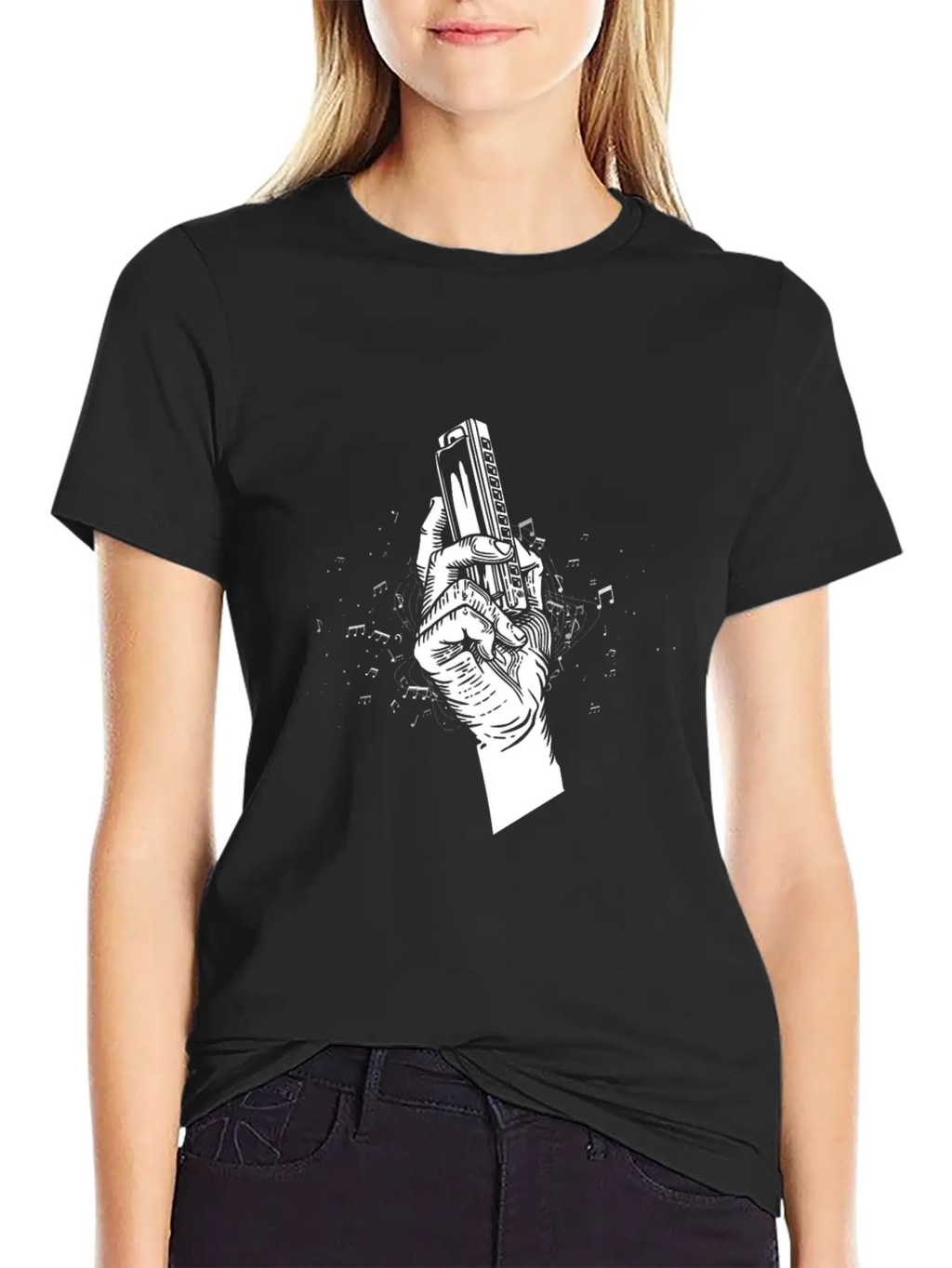 Harmonica Blues Mouth Organ Acoustic Instrument Breathable Soft Cotton T-Shirt – Timeless Casual Look