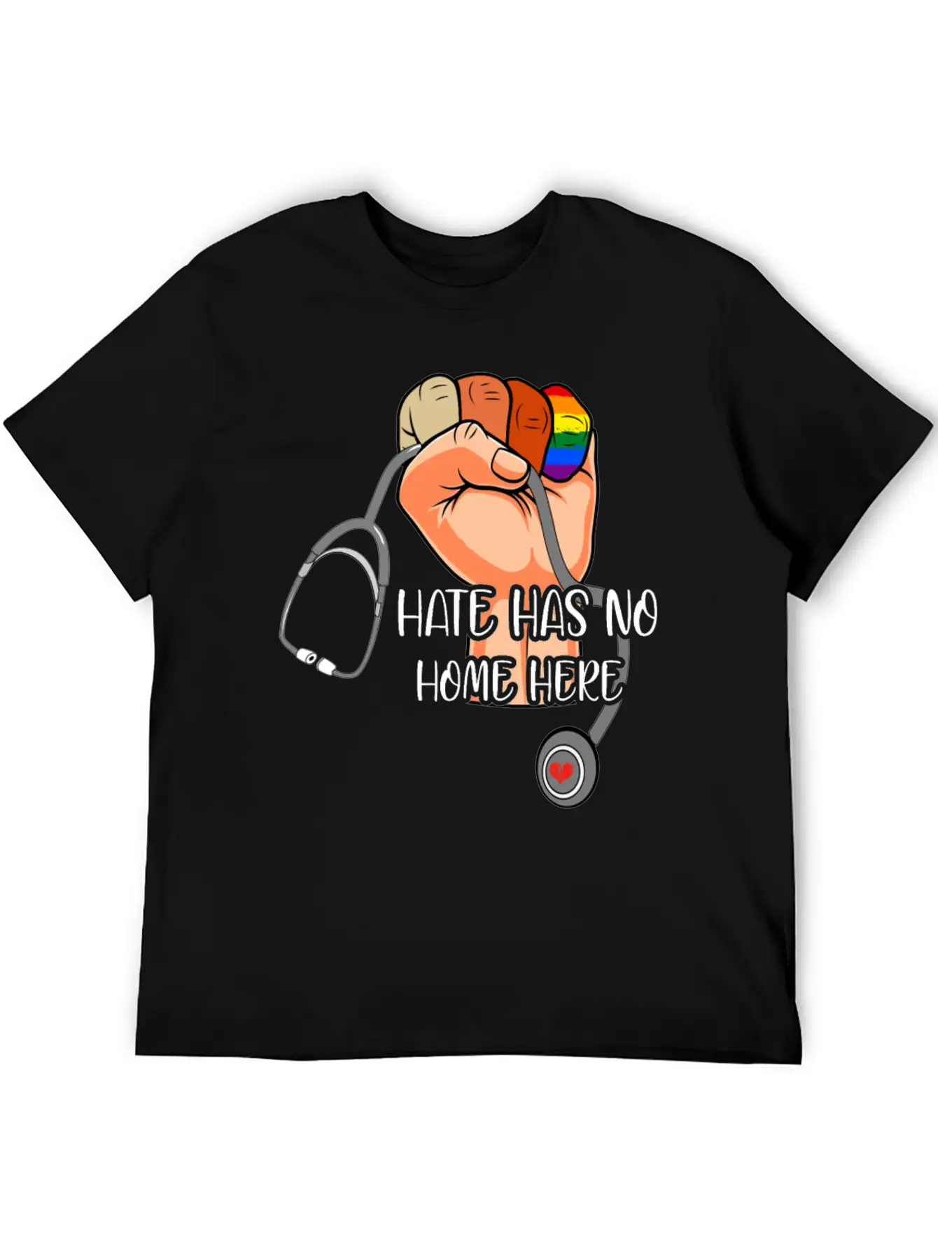 Hate Has No Home Here Strong Nurse Life Anti Hate Unisex Casual T-Shirt – Clean Design For Daily Comfort
