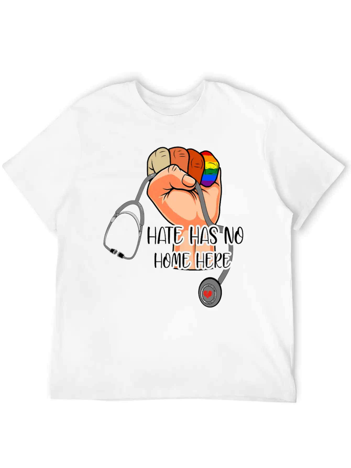 Hate Has No Home Here Strong Nurse Life Anti Hate Unisex Casual T-Shirt – Clean Design For Daily Comfort