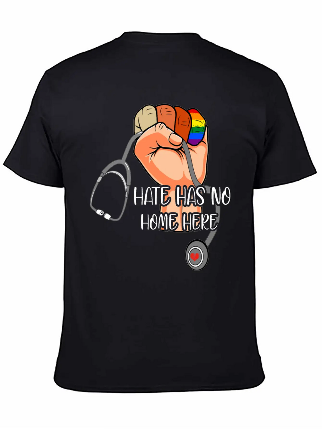 Hate Has No Home Here Strong Nurse Life Anti Hate Unisex Casual T-Shirt – Clean Design For Daily Comfort
