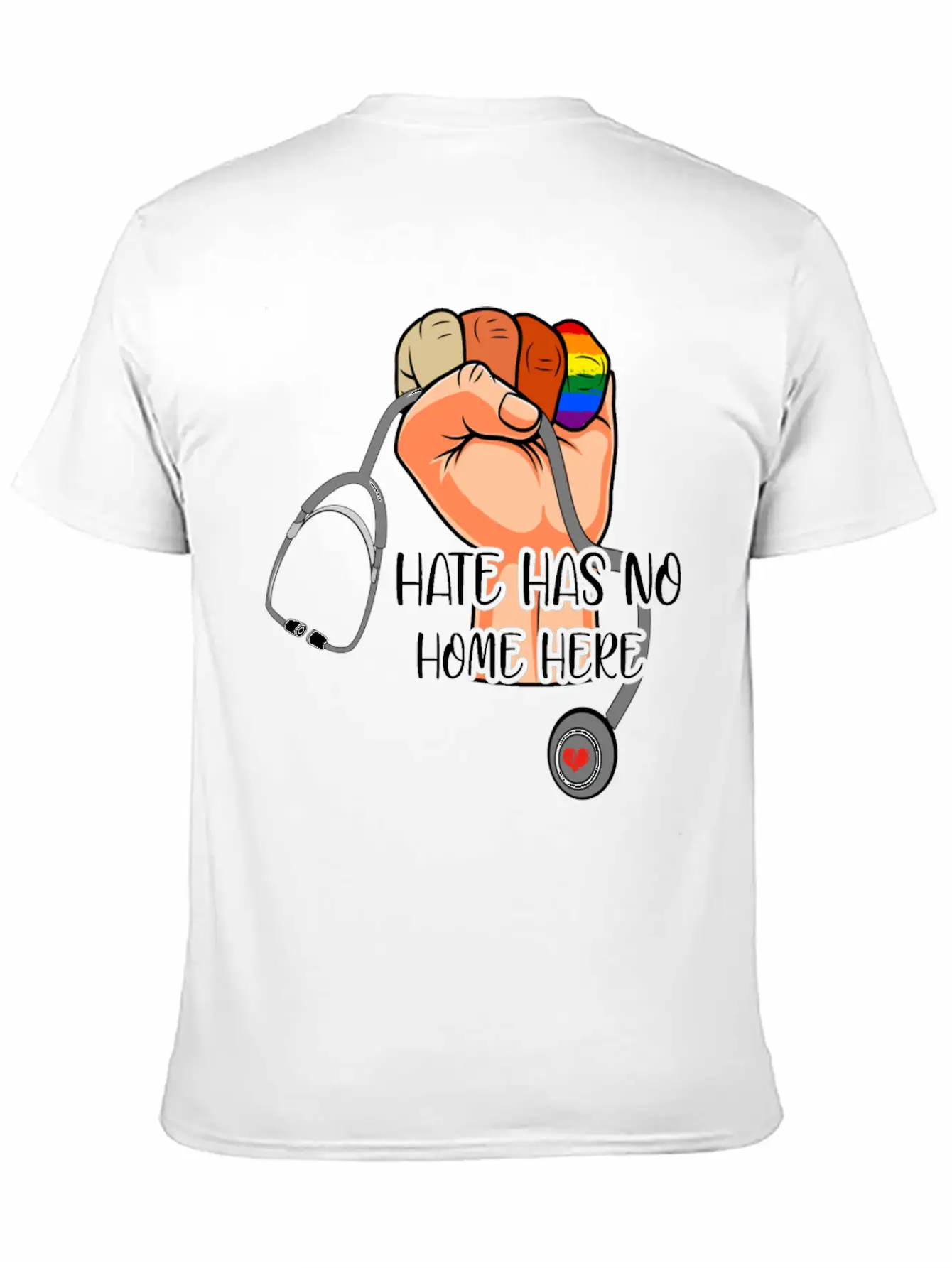 Hate Has No Home Here Strong Nurse Life Anti Hate Unisex Casual T-Shirt – Clean Design For Daily Comfort