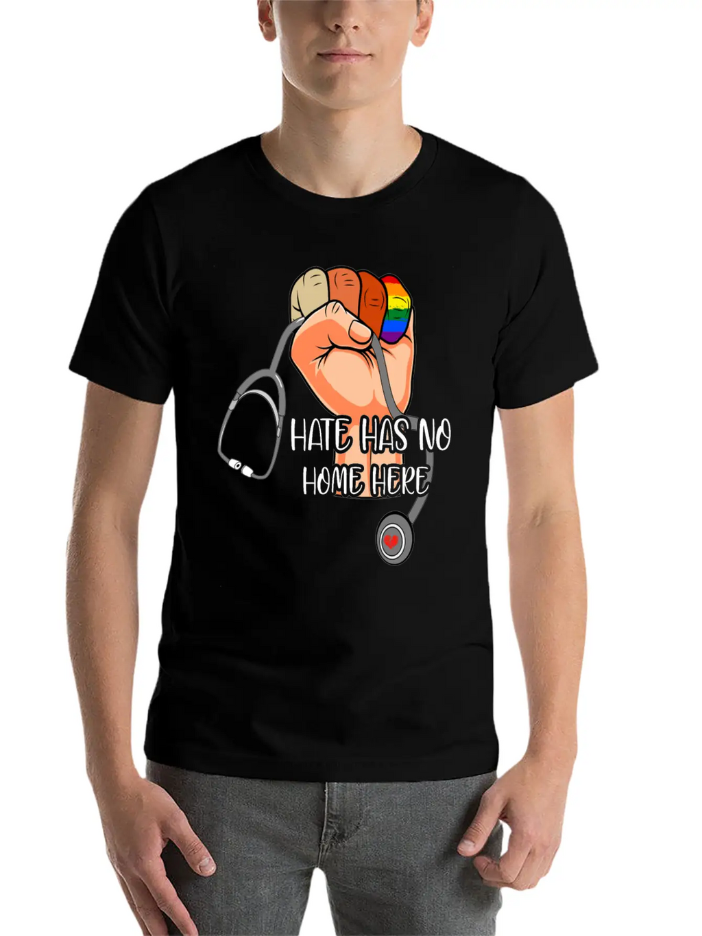 Hate Has No Home Here Strong Nurse Life Anti Hate Unisex Casual T-Shirt – Clean Design For Daily Comfort