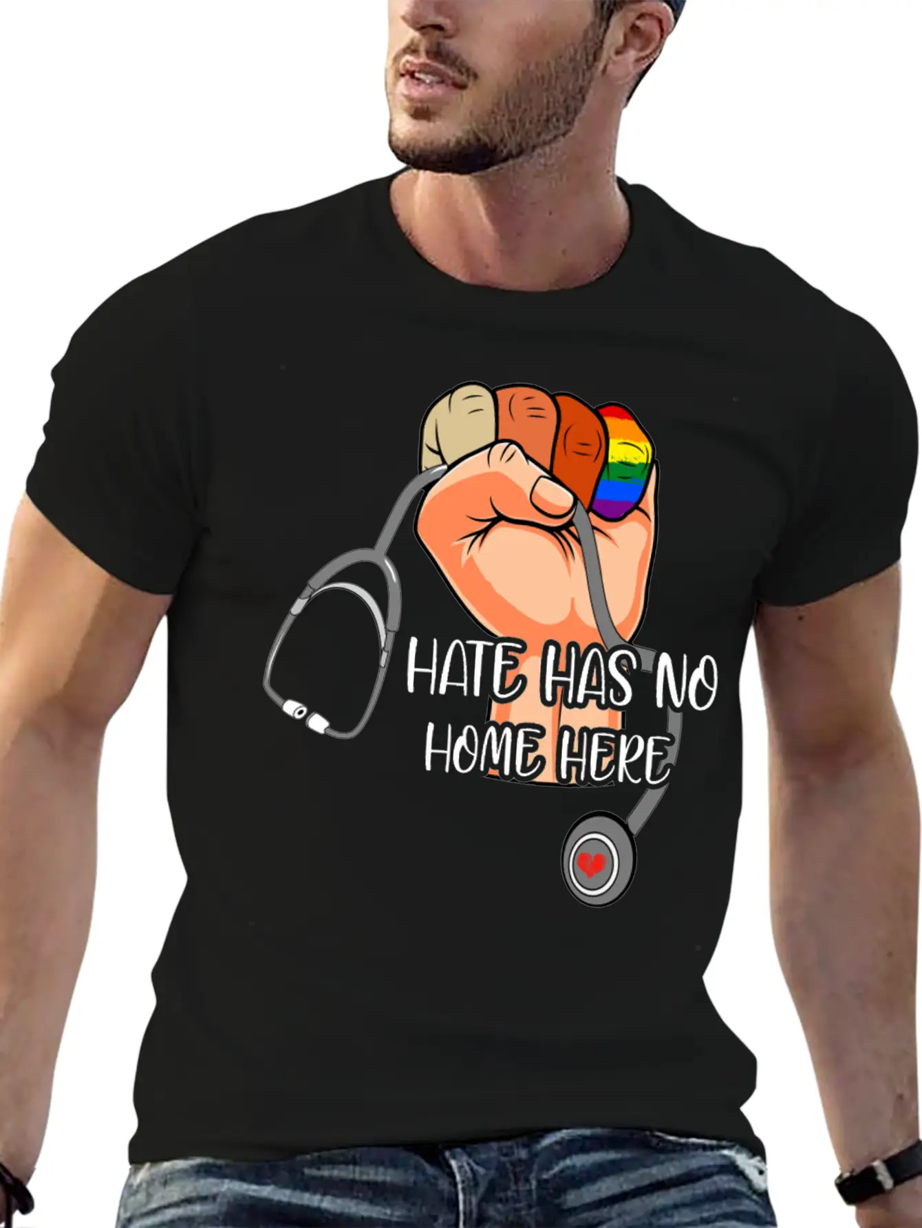 Hate Has No Home Here Strong Nurse Life Anti Hate Unisex Casual T-Shirt – Clean Design For Daily Comfort