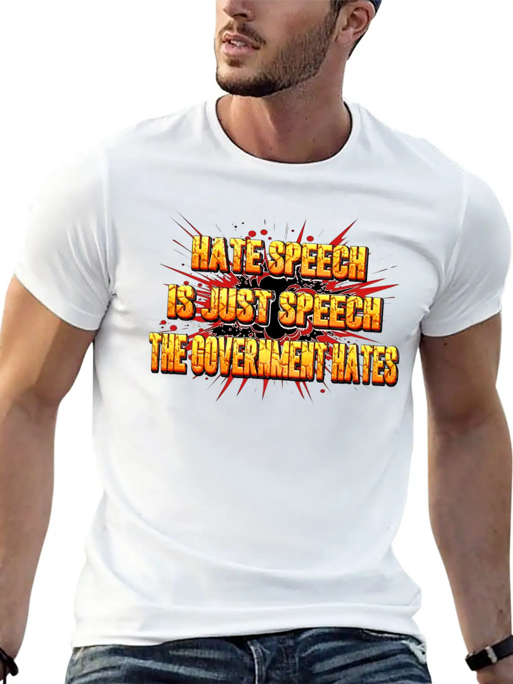 HATE SPEECH Unisex Short Sleeve Soft Cotton T-Shirt – Casual Everyday Wear