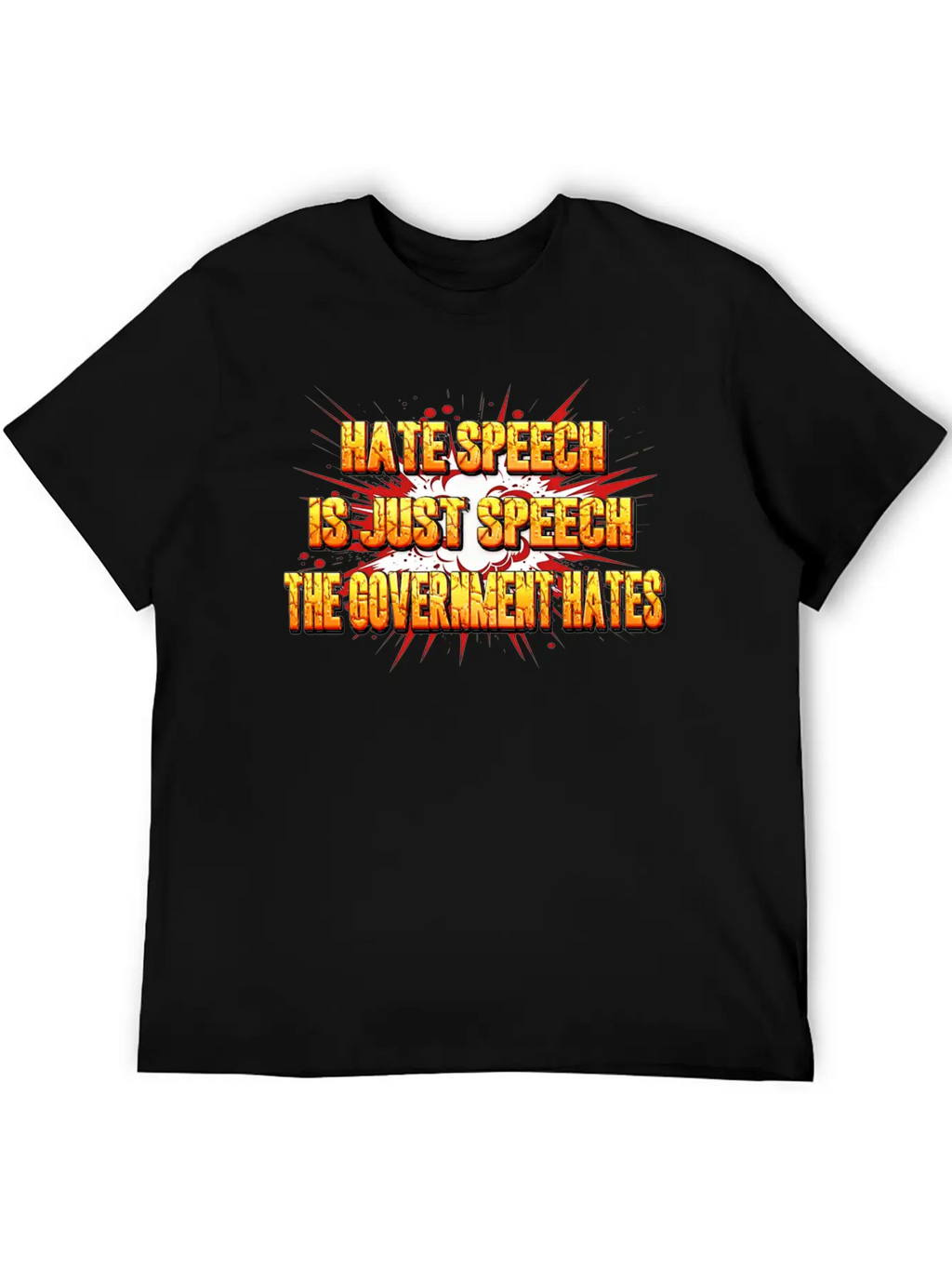 HATE SPEECH Unisex Short Sleeve Soft Cotton T-Shirt – Casual Everyday Wear