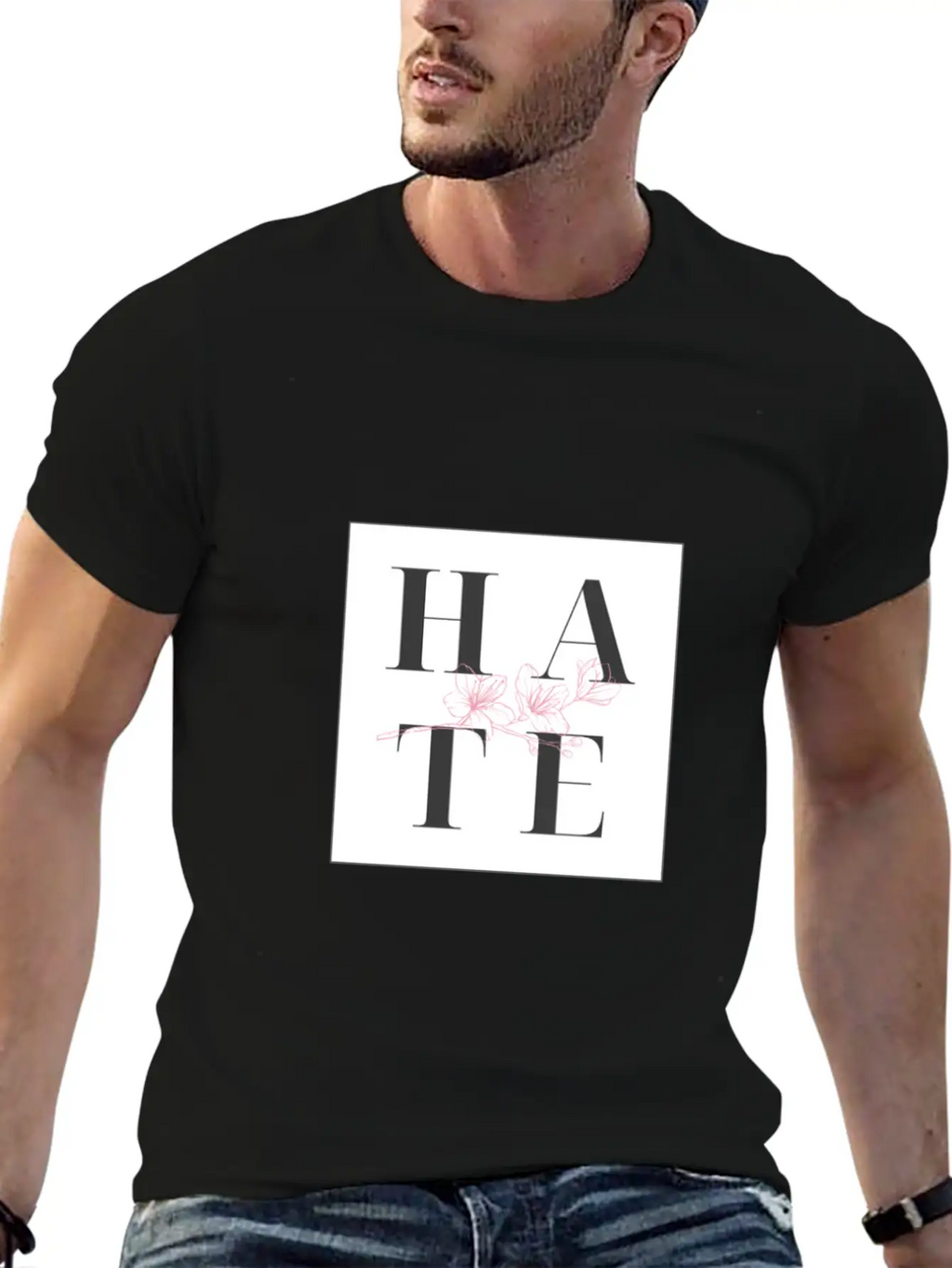 Hate Unisex Short Sleeve Soft Cotton T-Shirt – Casual Everyday Wear