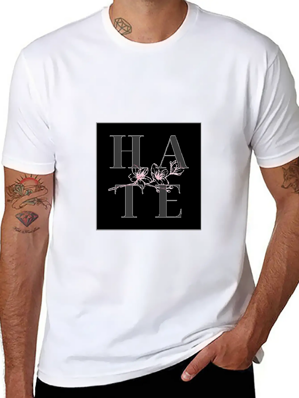 Hate Unisex Short Sleeve Soft Cotton T-Shirt – Casual Everyday Wear