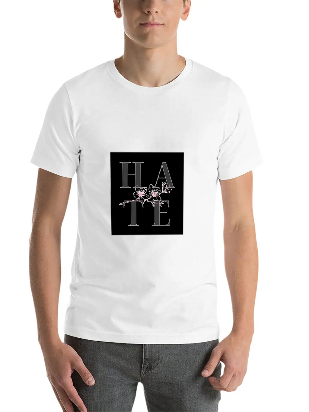 Hate Unisex Short Sleeve Soft Cotton T-Shirt – Casual Everyday Wear