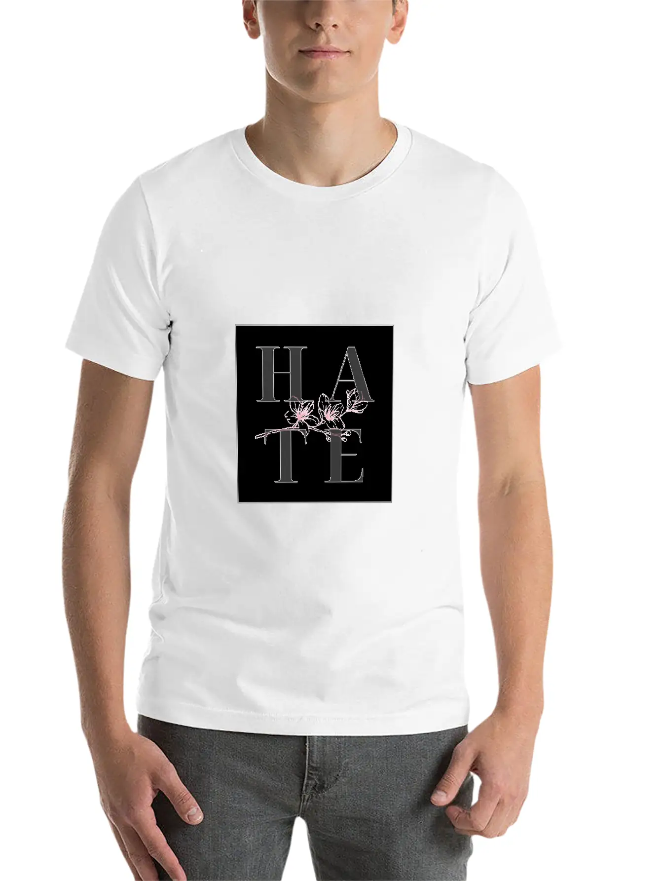 Hate Unisex Short Sleeve Soft Cotton T-Shirt – Casual Everyday Wear