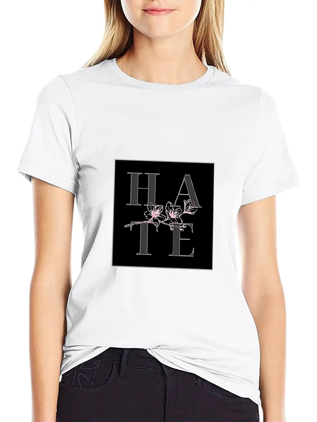 Hate Unisex Short Sleeve Soft Cotton T-Shirt – Casual Everyday Wear