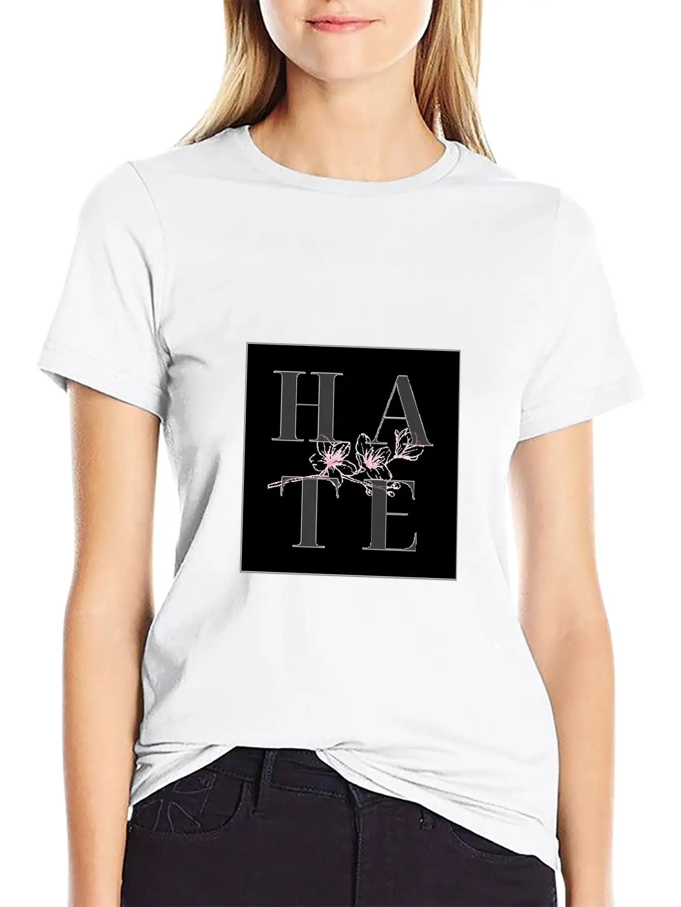 Hate Unisex Short Sleeve Soft Cotton T-Shirt – Casual Everyday Wear