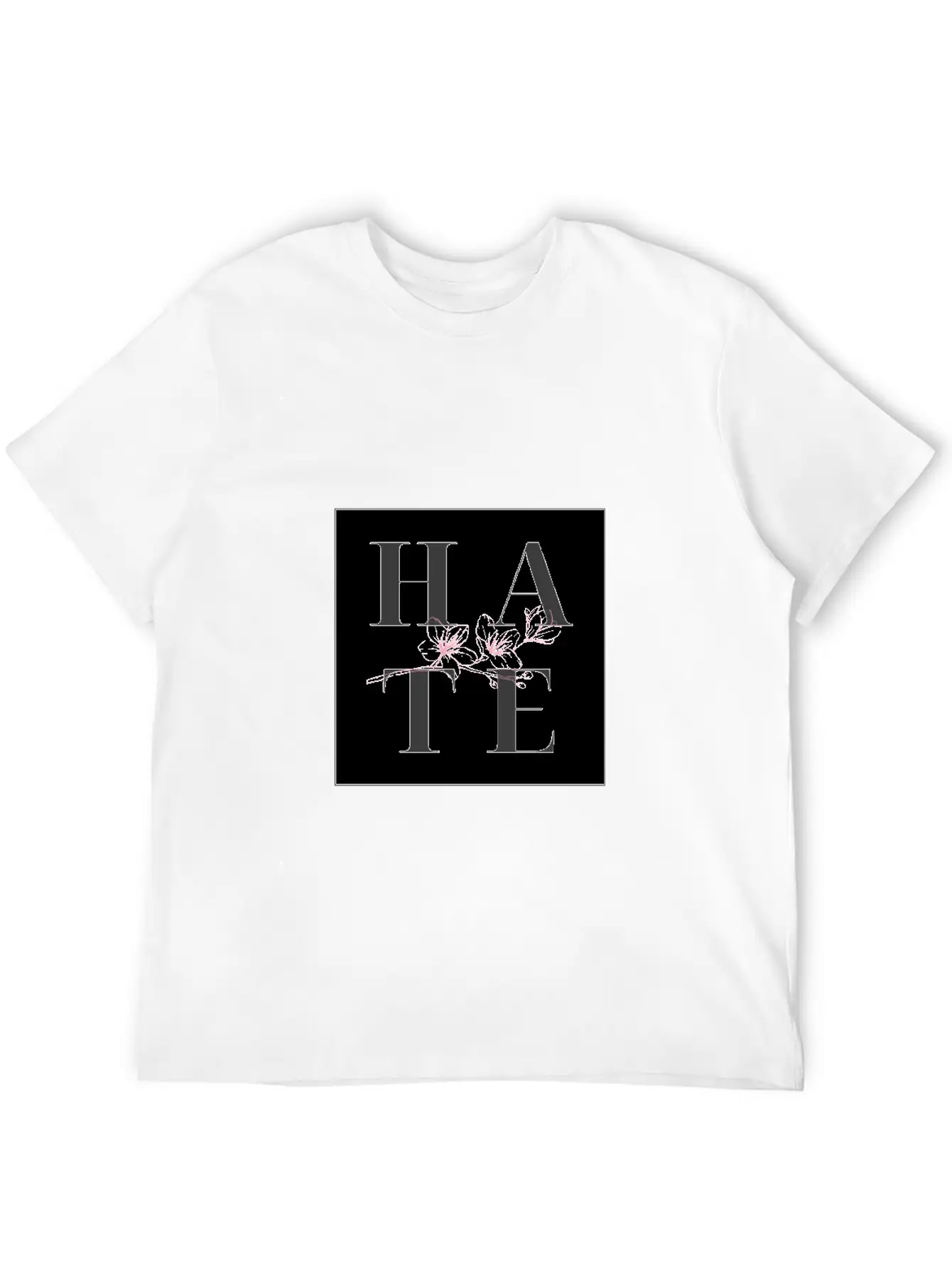 Hate Unisex Short Sleeve Soft Cotton T-Shirt – Casual Everyday Wear