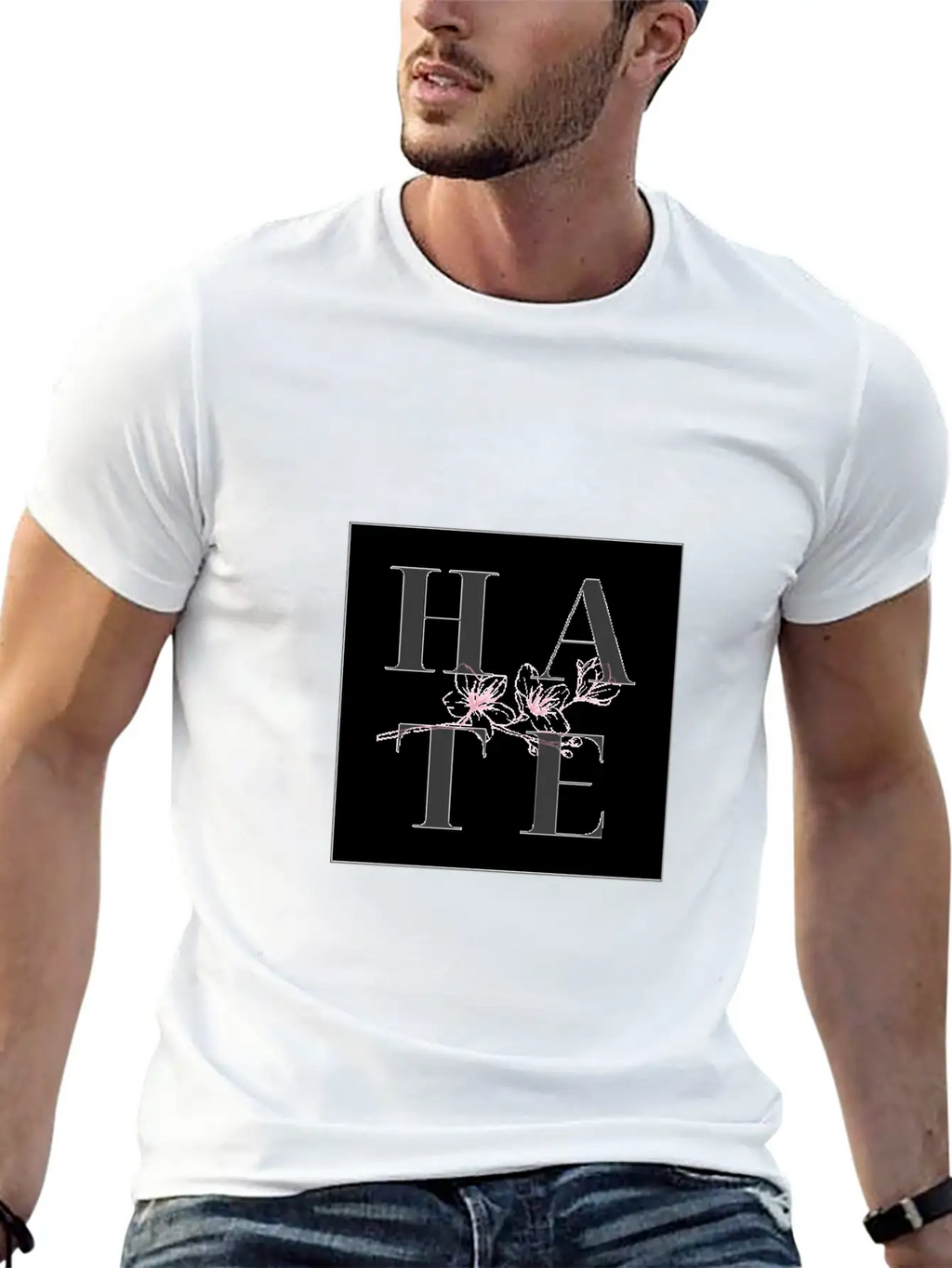 Hate Unisex Short Sleeve Soft Cotton T-Shirt – Casual Everyday Wear