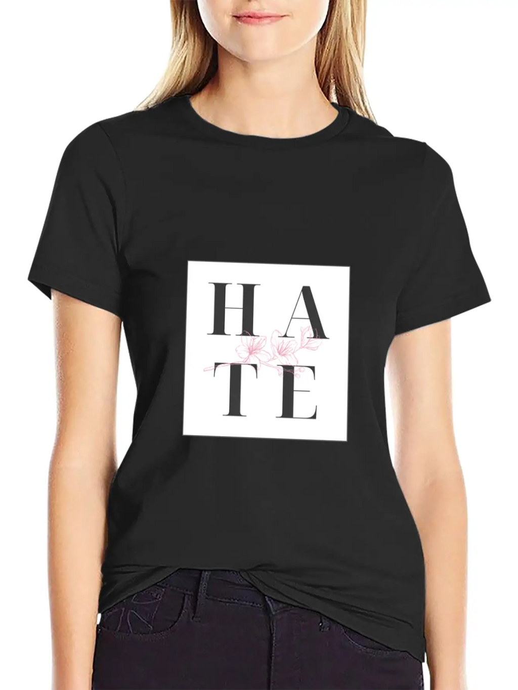 Hate Unisex Short Sleeve Soft Cotton T-Shirt – Casual Everyday Wear