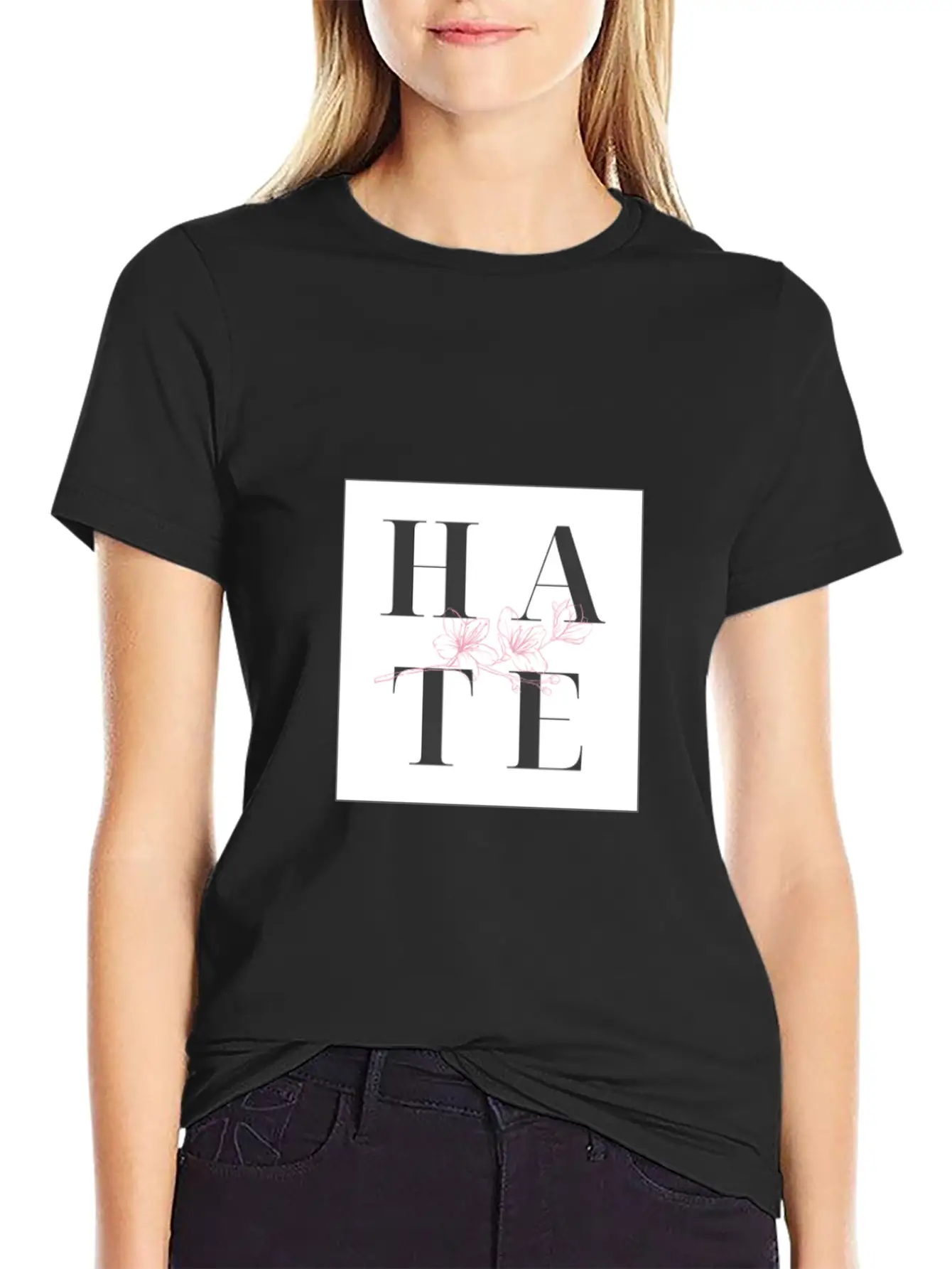 Hate Unisex Short Sleeve Soft Cotton T-Shirt – Casual Everyday Wear