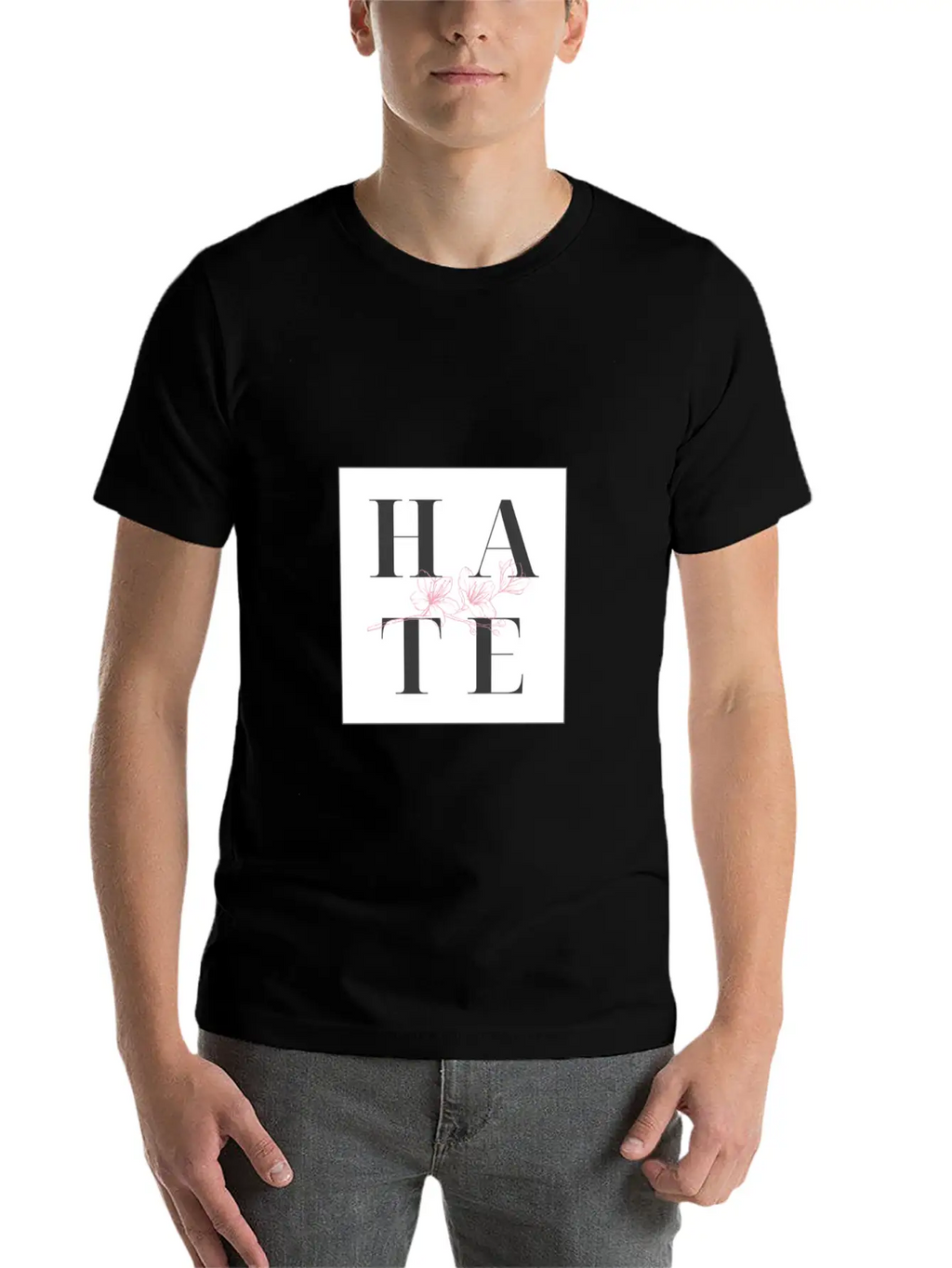 Hate Unisex Short Sleeve Soft Cotton T-Shirt – Casual Everyday Wear