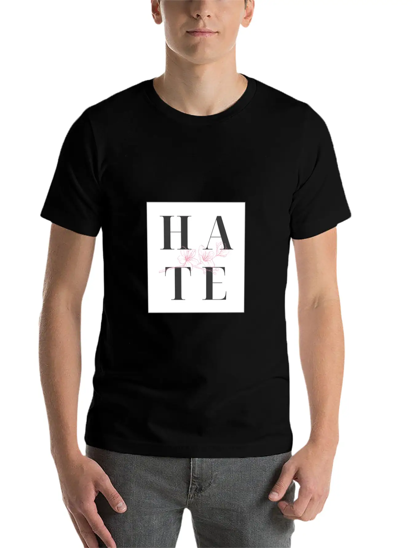 Hate Unisex Short Sleeve Soft Cotton T-Shirt – Casual Everyday Wear