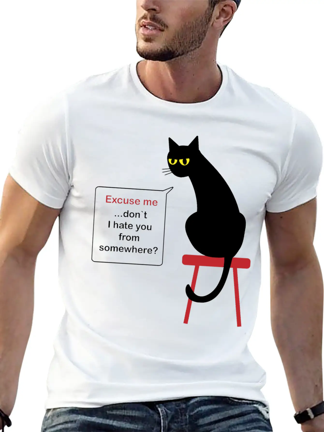 Hateful Cat Unisex Casual T-Shirt – Clean Design For Daily Comfort