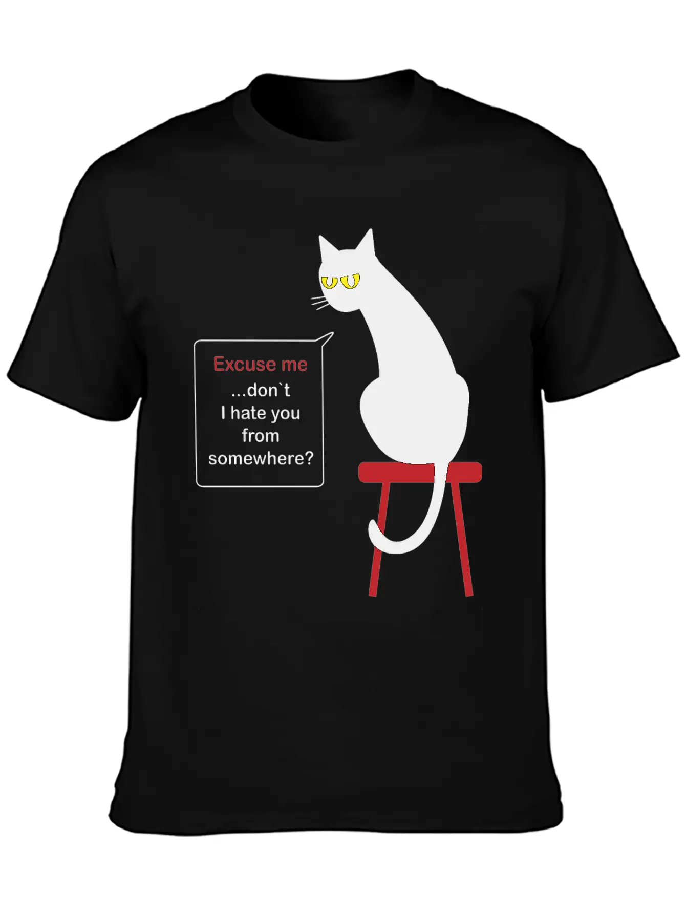 Hateful Cat Unisex Casual T-Shirt – Clean Design For Daily Comfort
