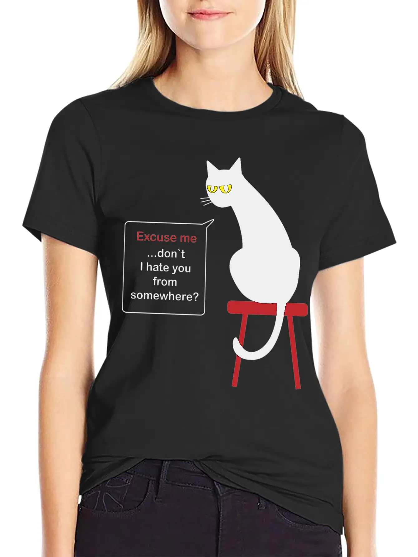 Hateful Cat Unisex Casual T-Shirt – Clean Design For Daily Comfort