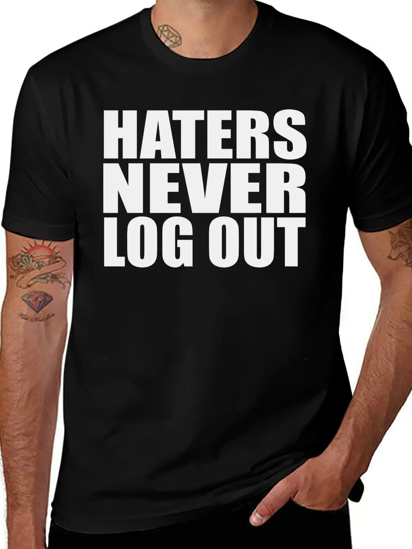 Haters Never Log Out Classic Fit Graphic Tee For Daily Comfort – Unisex Cotton Shirt