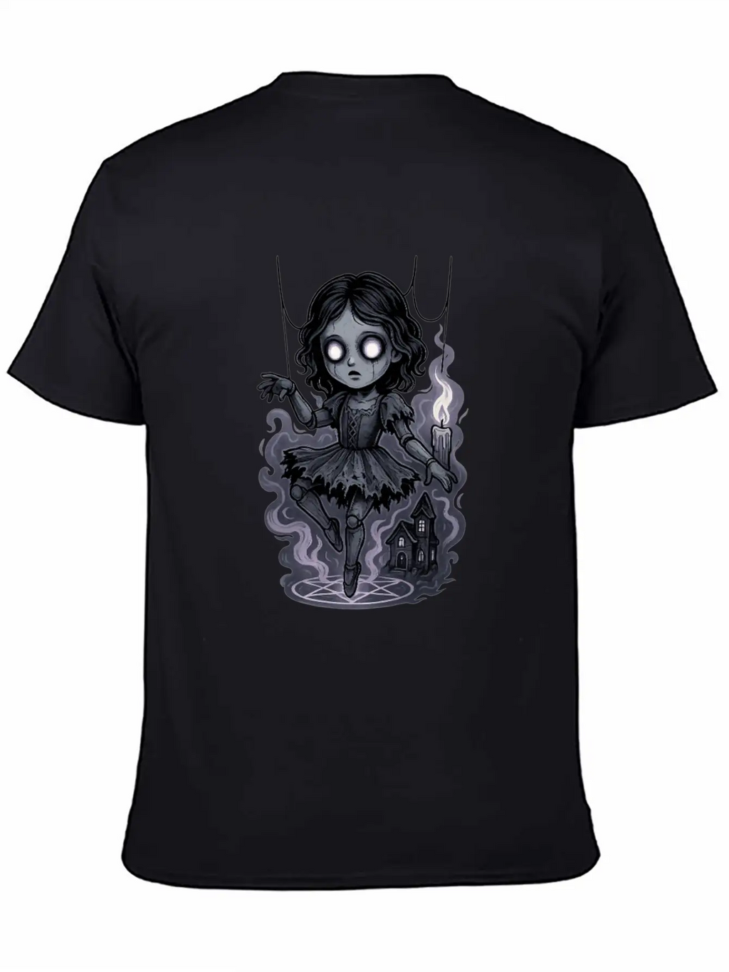 Haunted Marionette Doll Halloween Floating Horror Unisex Casual T-Shirt – Clean Design For Daily Comfort