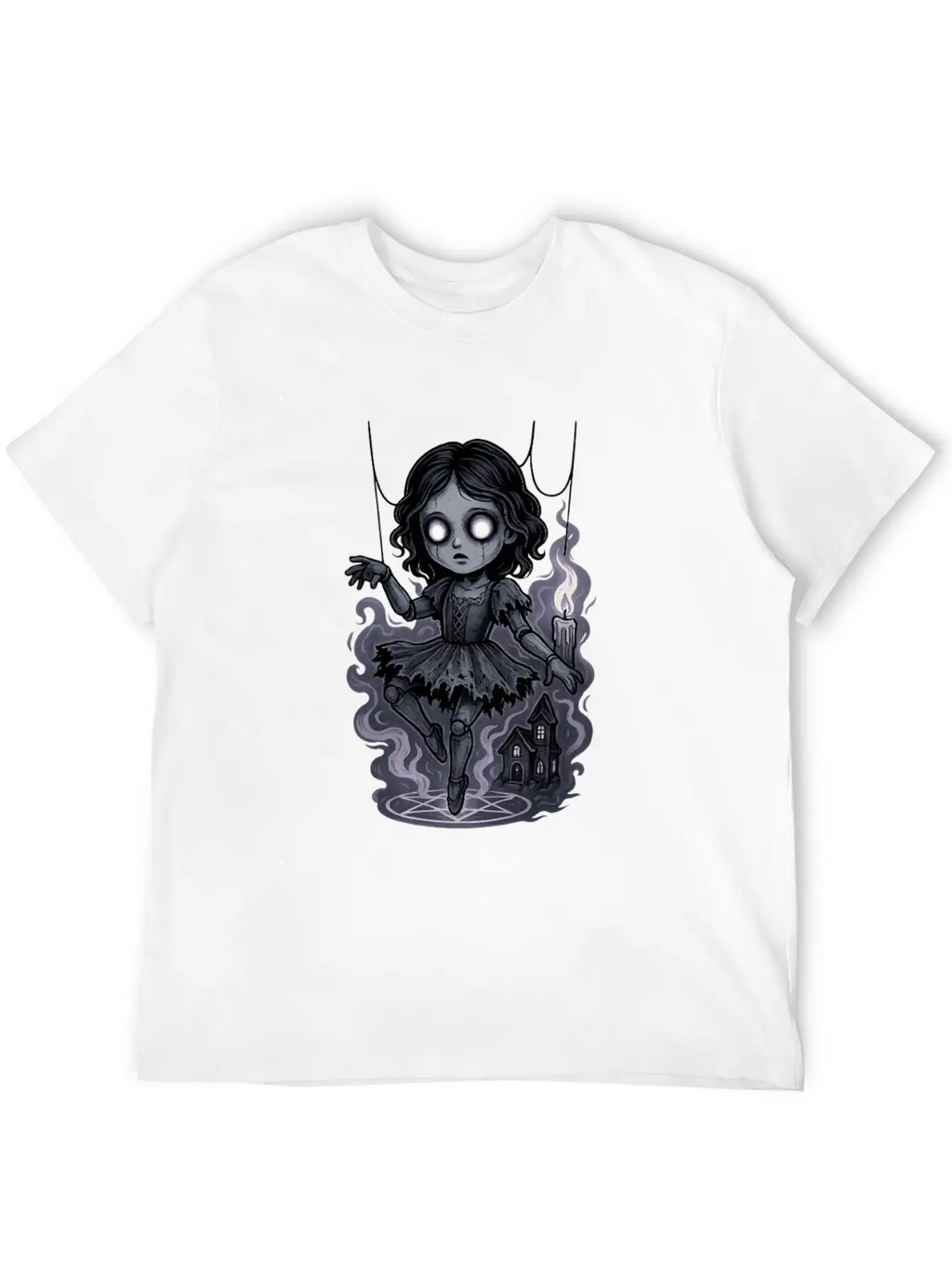 Haunted Marionette Doll Halloween Floating Horror Unisex Casual T-Shirt – Clean Design For Daily Comfort