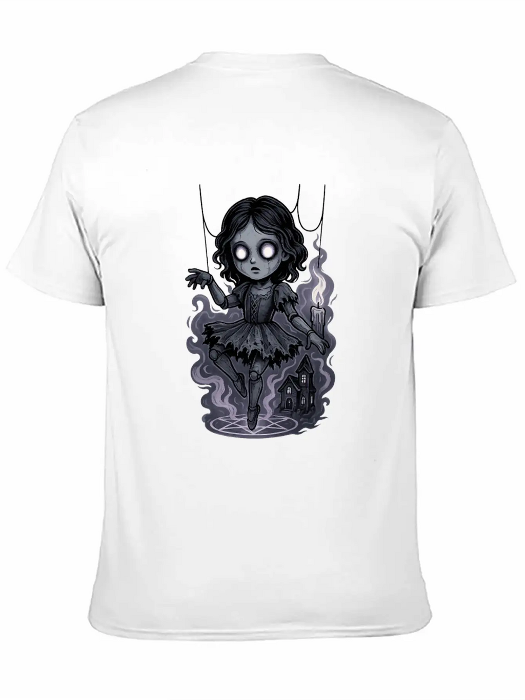 Haunted Marionette Doll Halloween Floating Horror Unisex Casual T-Shirt – Clean Design For Daily Comfort