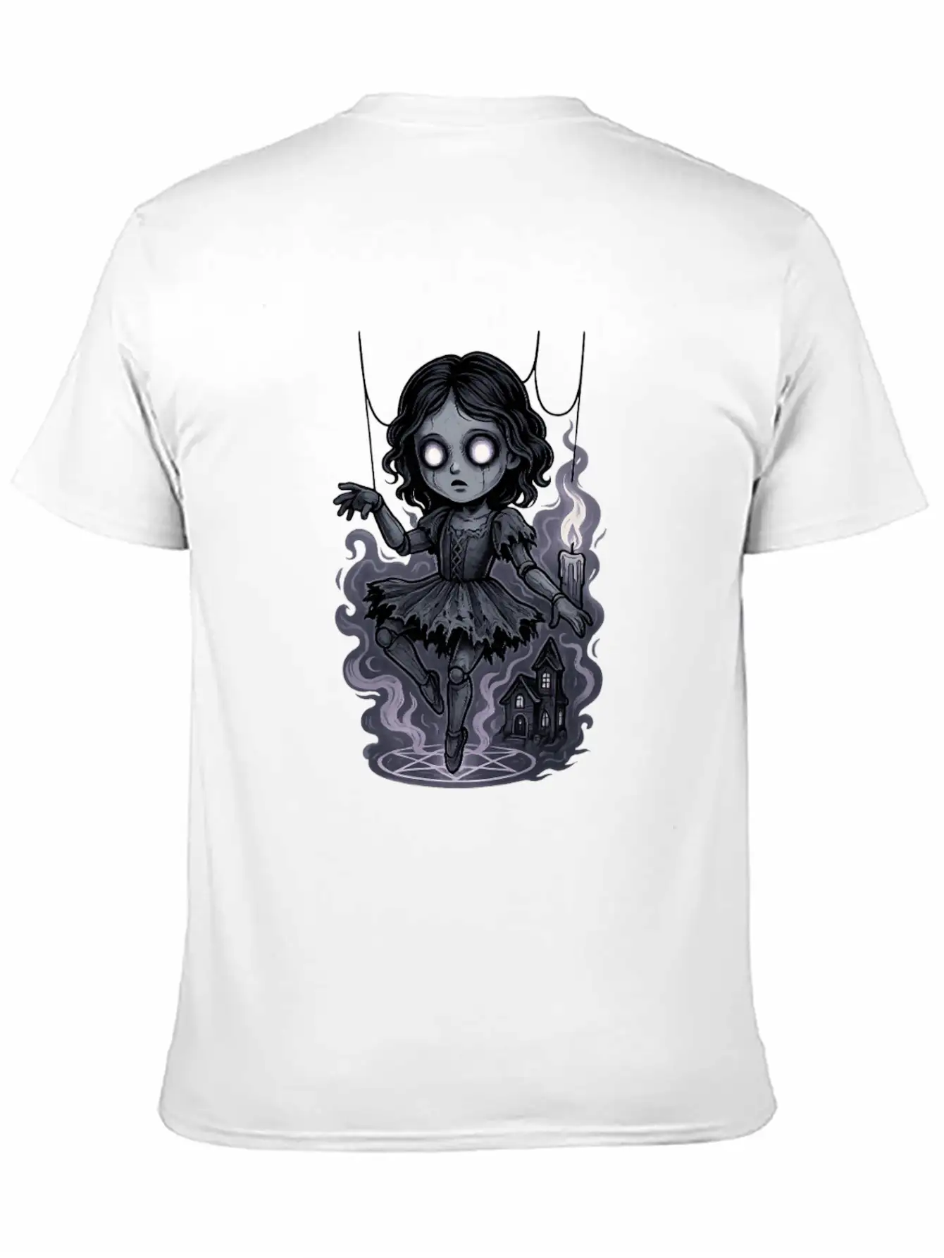 Haunted Marionette Doll Halloween Floating Horror Unisex Casual T-Shirt – Clean Design For Daily Comfort