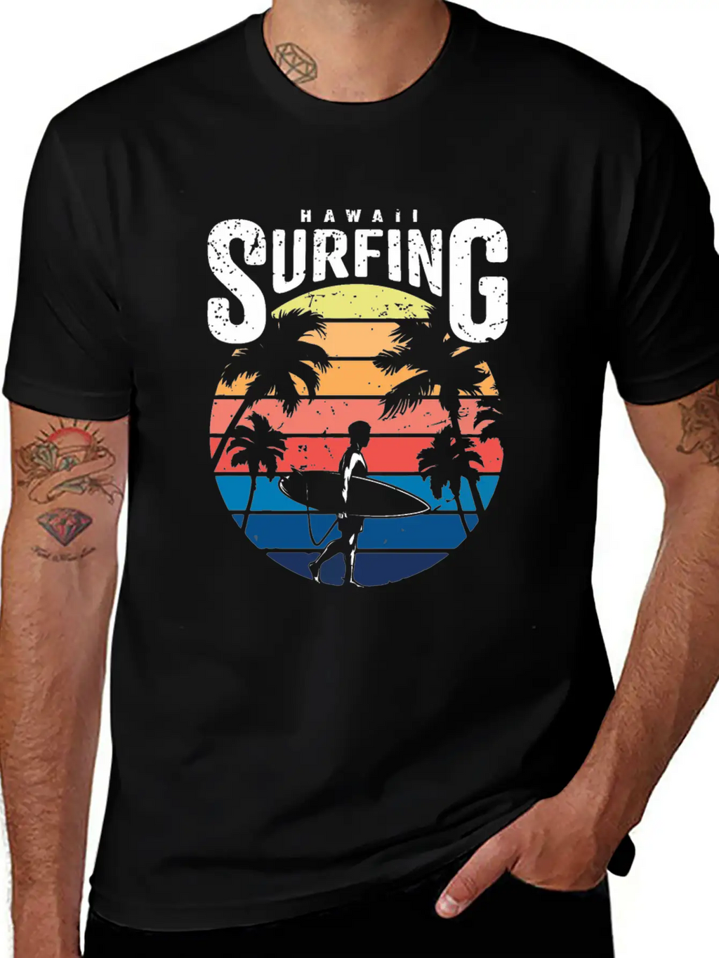 Hawaii Surfing Unisex Short Sleeve Soft Cotton T-Shirt – Casual Everyday Wear