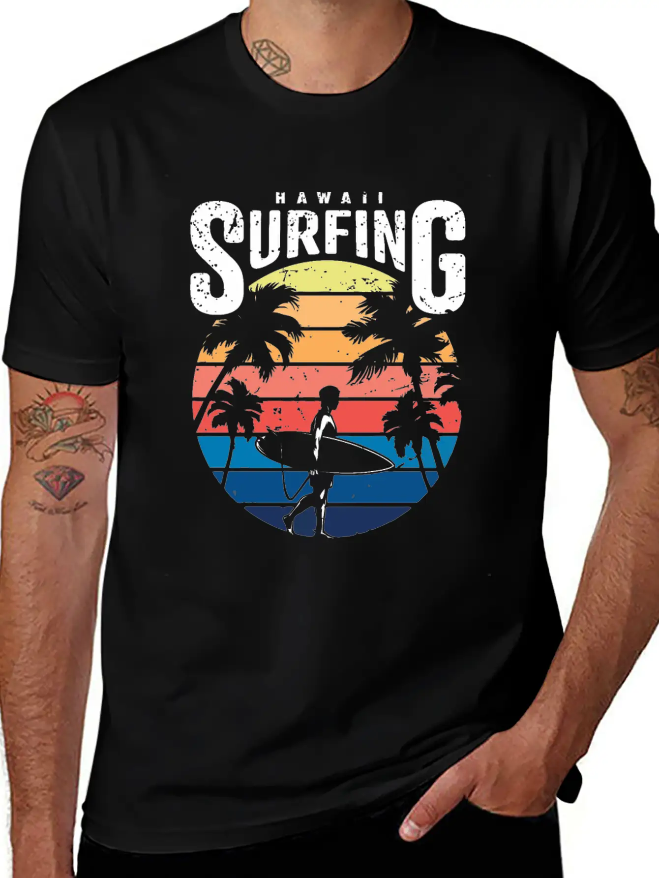 Hawaii Surfing Unisex Short Sleeve Soft Cotton T-Shirt – Casual Everyday Wear