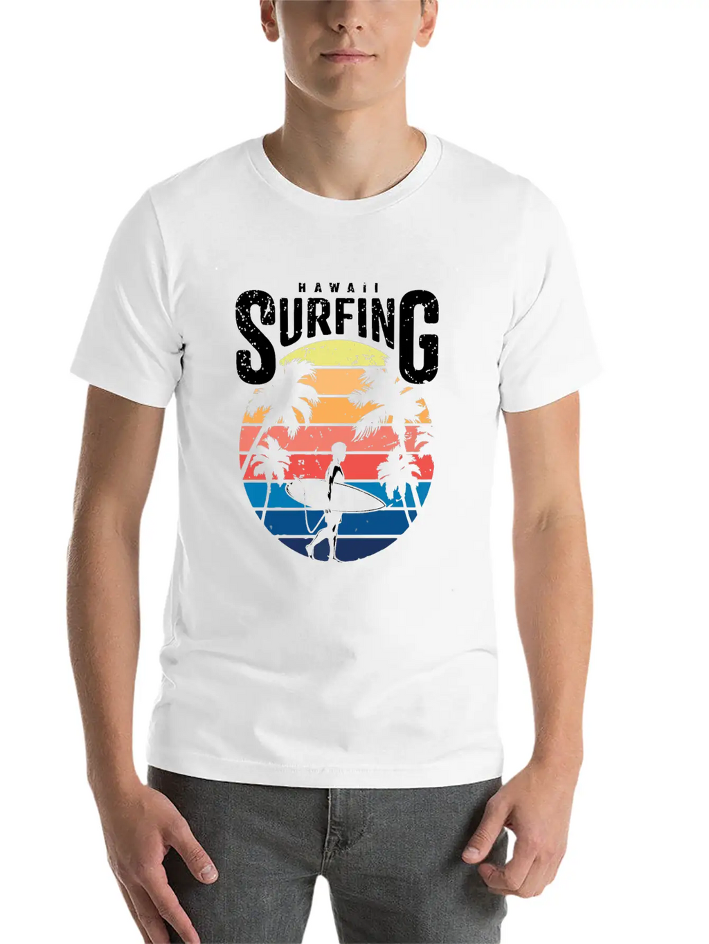 Hawaii Surfing Unisex Short Sleeve Soft Cotton T-Shirt – Casual Everyday Wear
