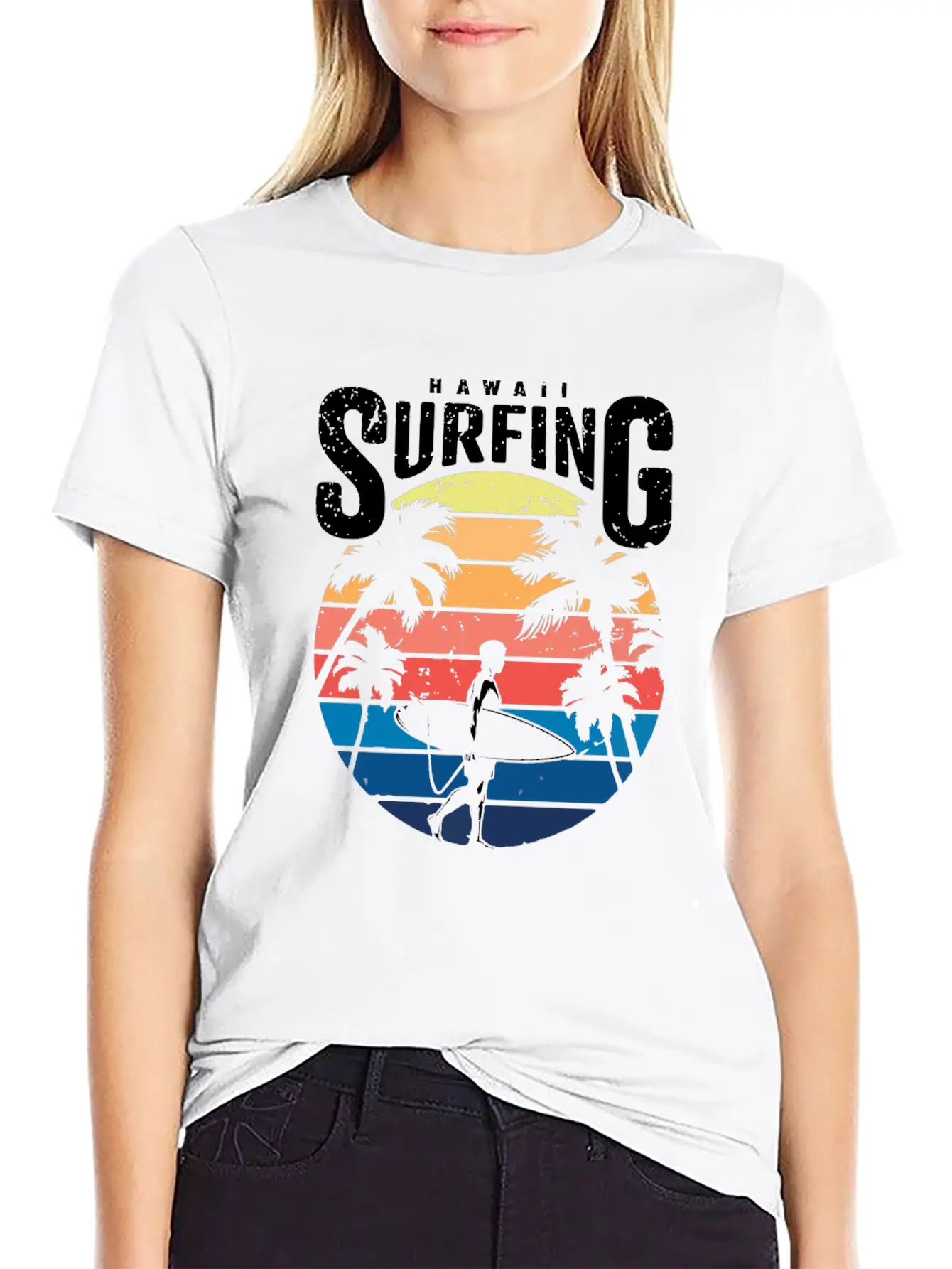 Hawaii Surfing Unisex Short Sleeve Soft Cotton T-Shirt – Casual Everyday Wear