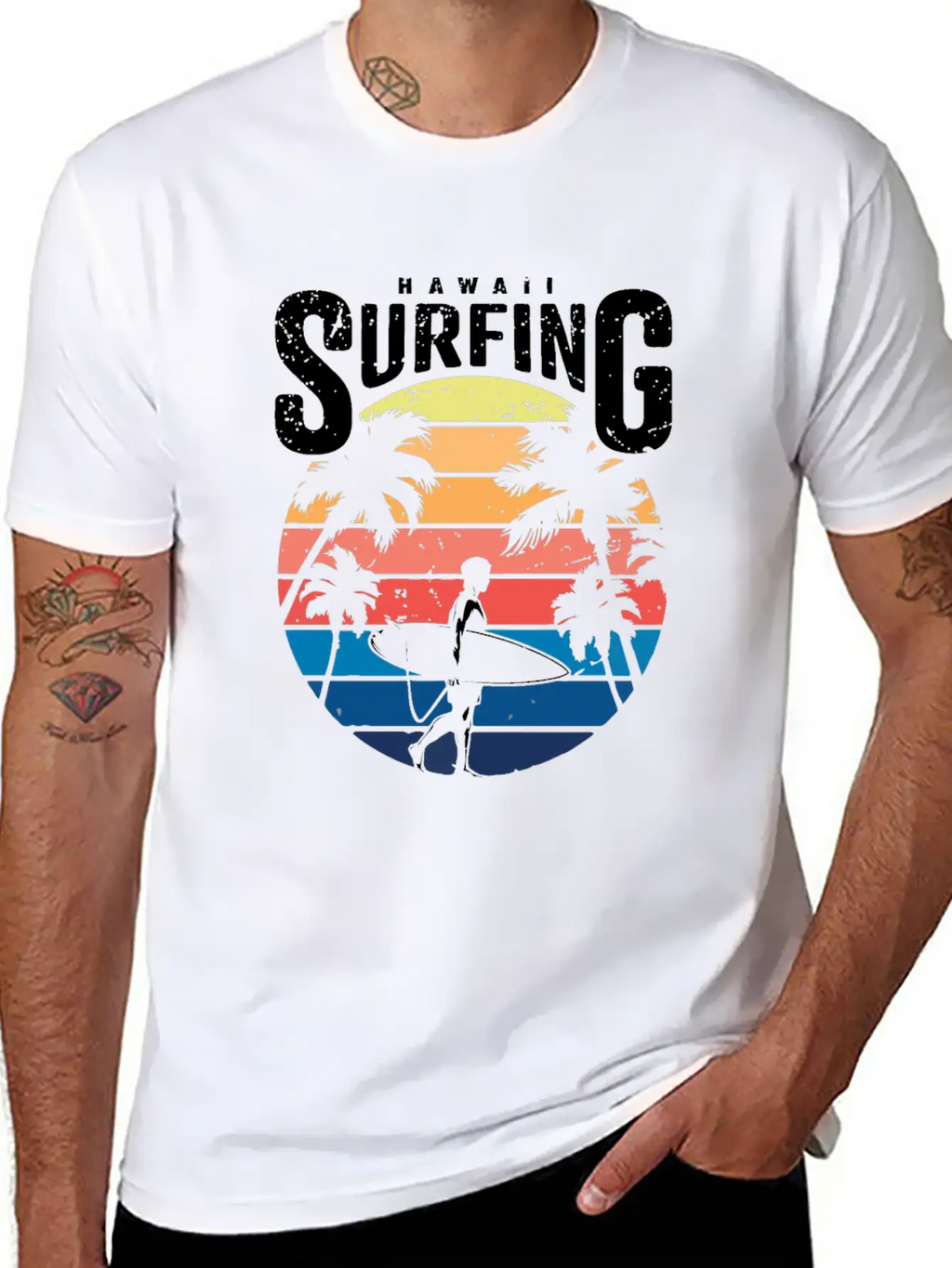 Hawaii Surfing Unisex Short Sleeve Soft Cotton T-Shirt – Casual Everyday Wear