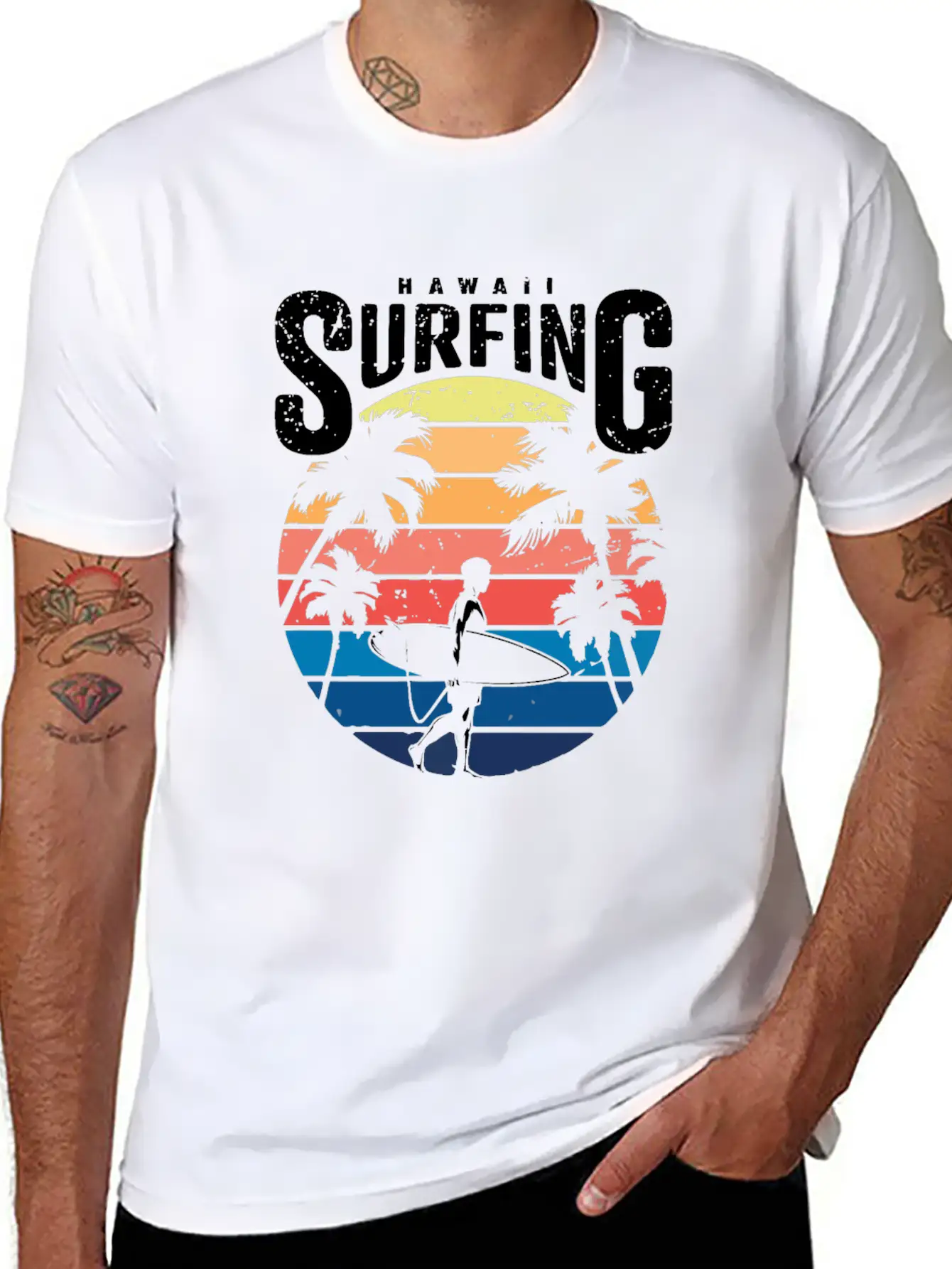 Hawaii Surfing Unisex Short Sleeve Soft Cotton T-Shirt – Casual Everyday Wear
