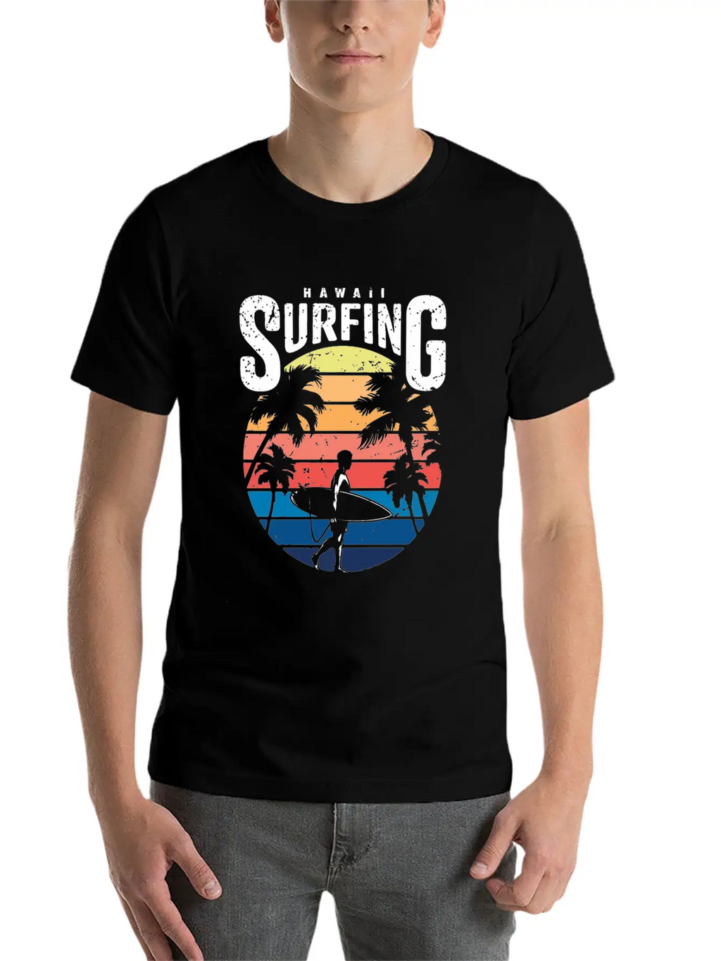 Hawaii Surfing Unisex Short Sleeve Soft Cotton T-Shirt – Casual Everyday Wear