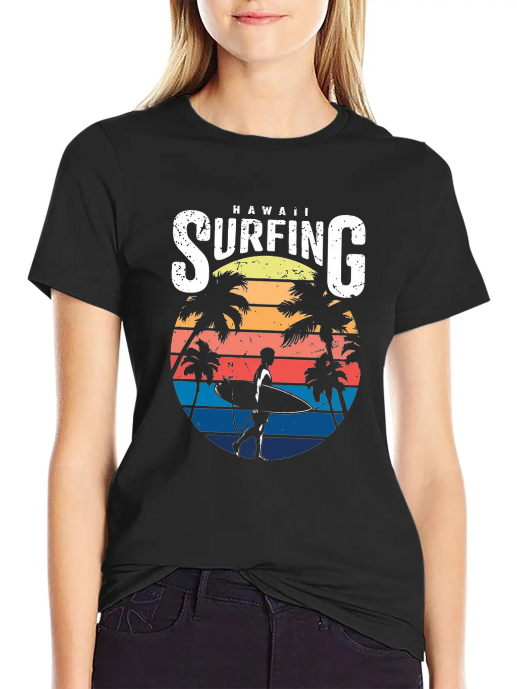 Hawaii Surfing Unisex Short Sleeve Soft Cotton T-Shirt – Casual Everyday Wear