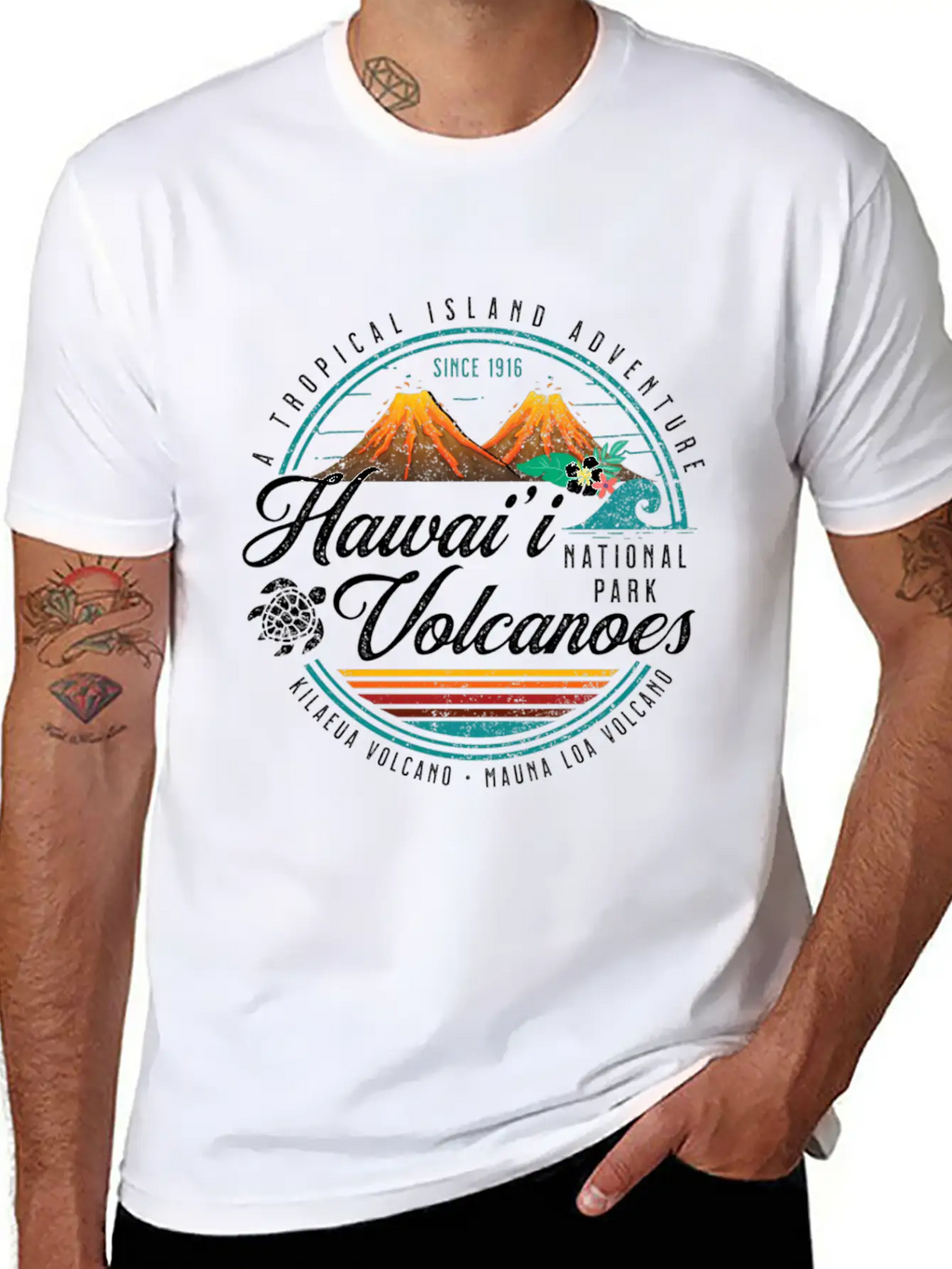 Hawaii Volcanoes National Park Kilauea Mauna Load Unisex Short Sleeve Soft Cotton T-Shirt – Casual Everyday Wear