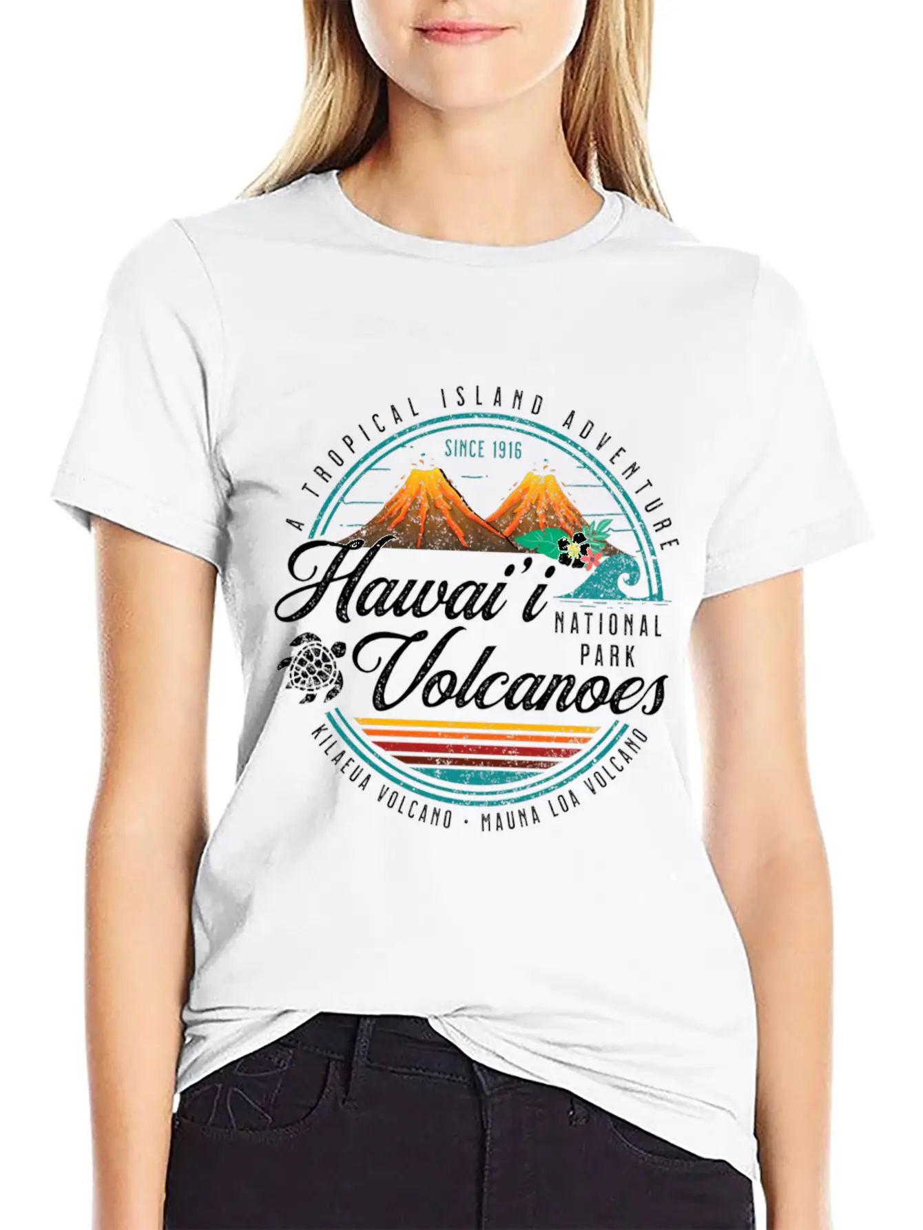 Hawaii Volcanoes National Park Kilauea Mauna Load Unisex Short Sleeve Soft Cotton T-Shirt – Casual Everyday Wear