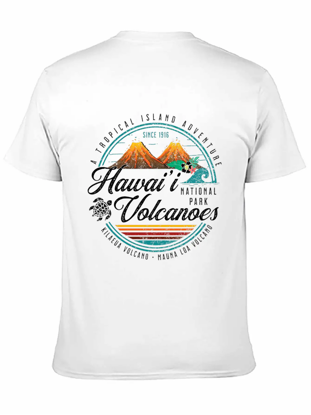 Hawaii Volcanoes National Park Kilauea Mauna Load Unisex Short Sleeve Soft Cotton T-Shirt – Casual Everyday Wear