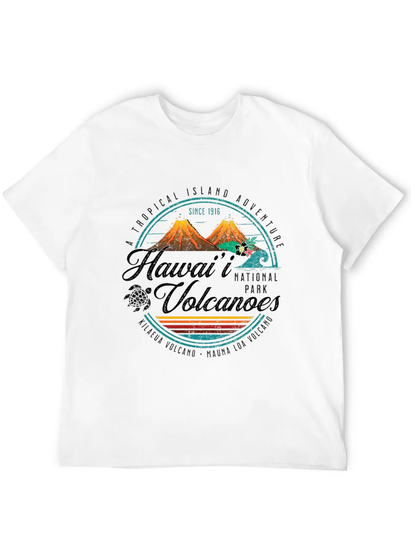 Hawaii Volcanoes National Park Kilauea Mauna Load Unisex Short Sleeve Soft Cotton T-Shirt – Casual Everyday Wear