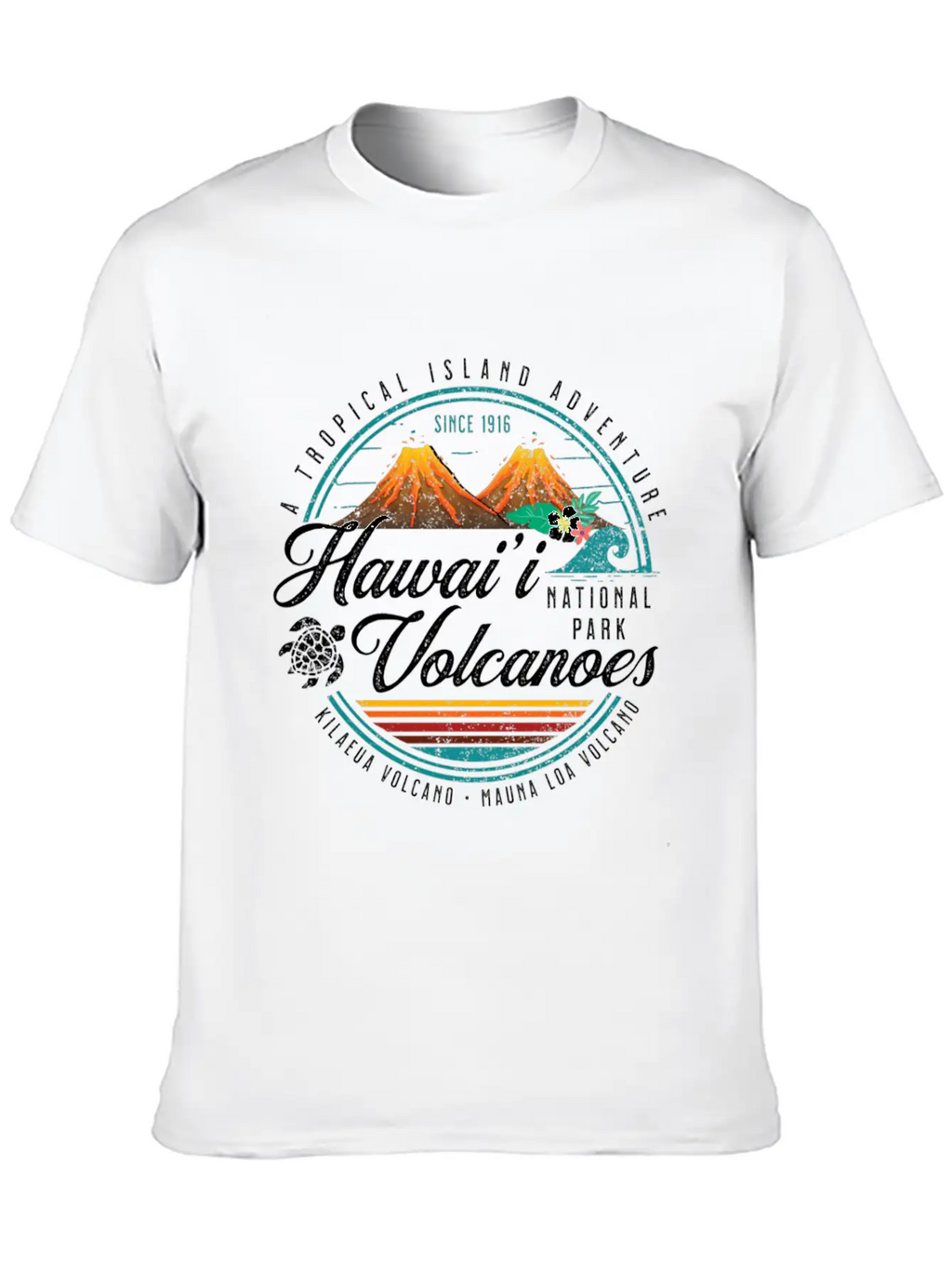 Hawaii Volcanoes National Park Kilauea Mauna Load Unisex Short Sleeve Soft Cotton T-Shirt – Casual Everyday Wear