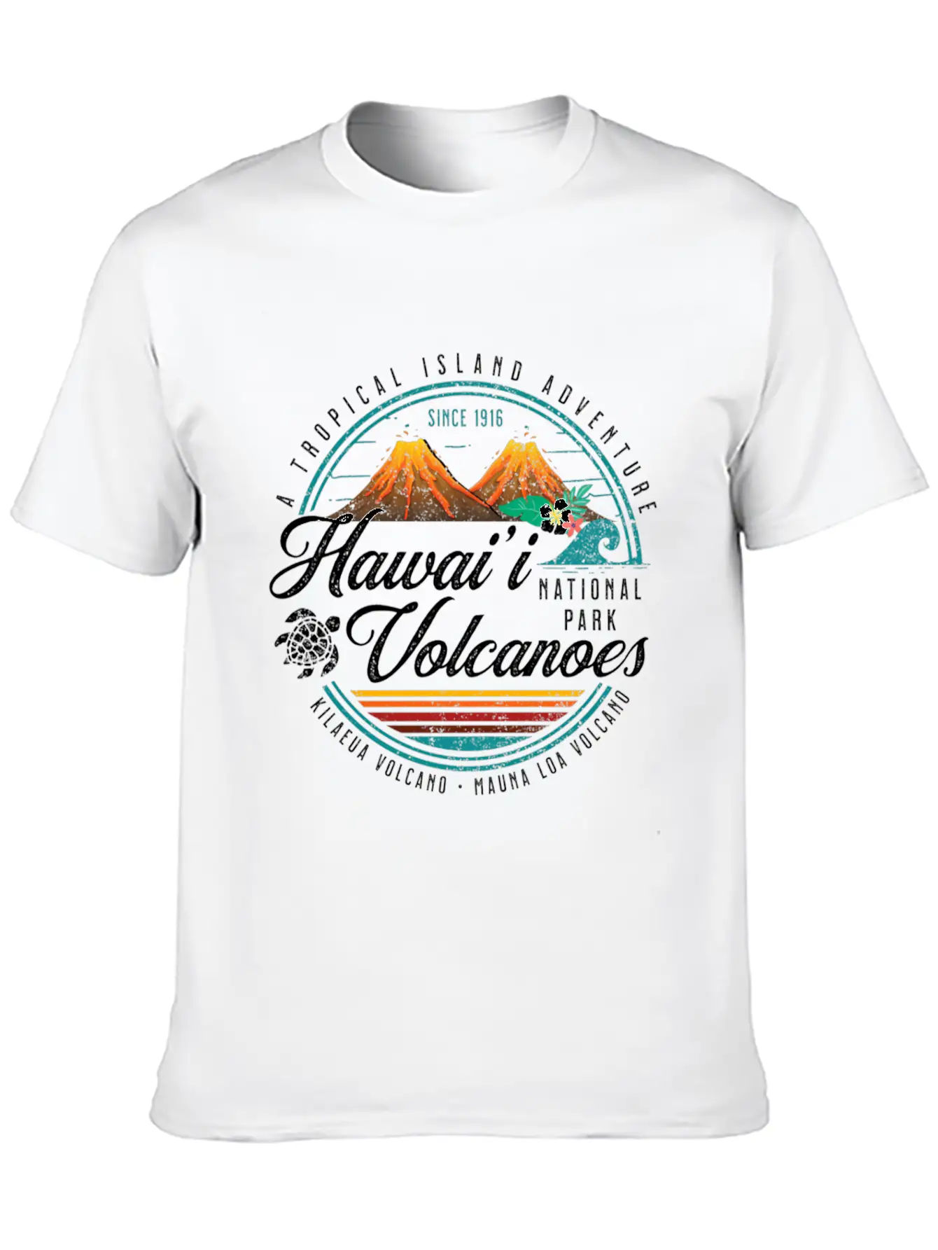 Hawaii Volcanoes National Park Kilauea Mauna Load Unisex Short Sleeve Soft Cotton T-Shirt – Casual Everyday Wear